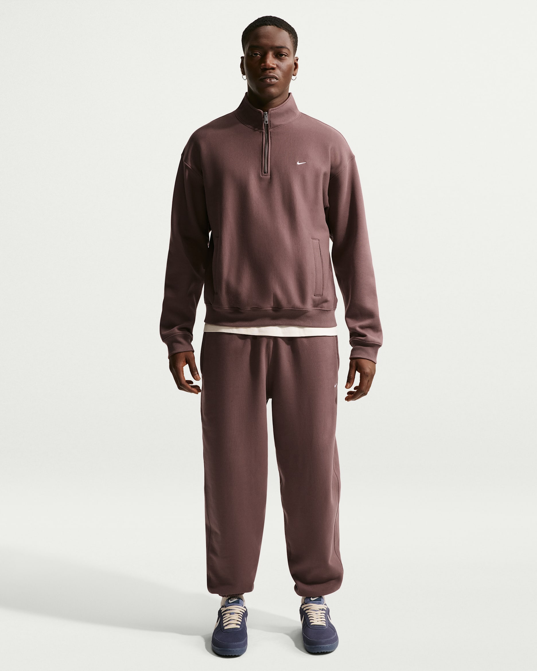 Pants de tejido Fleece con puños para hombre Nike Solo Swoosh - Tatuaje/Blanco