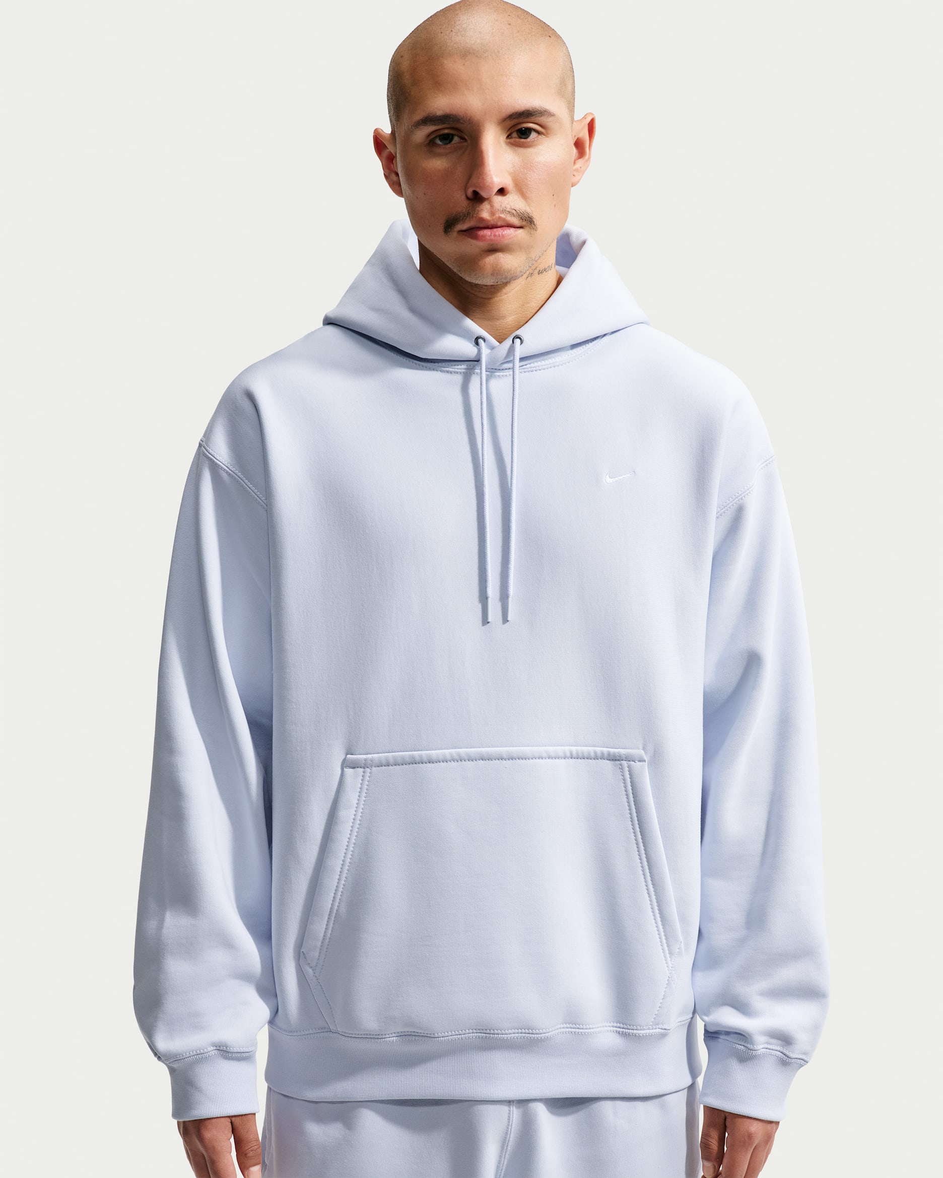 Nike Solo Swoosh Men's Pullover Hoodie - Football Grey/White