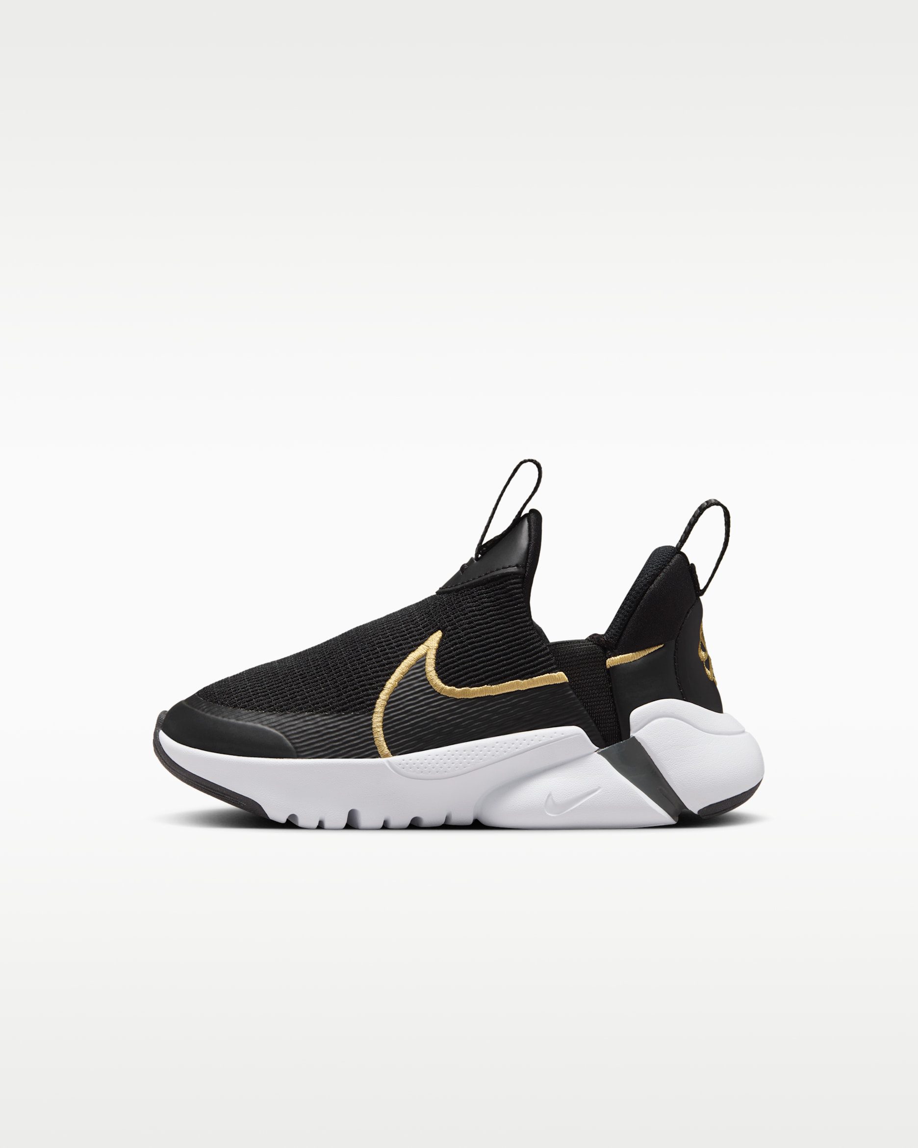 Nike Flex Plus 2 Younger Kids' Shoes - Black/Dark Smoke Grey/White/Metallic Gold