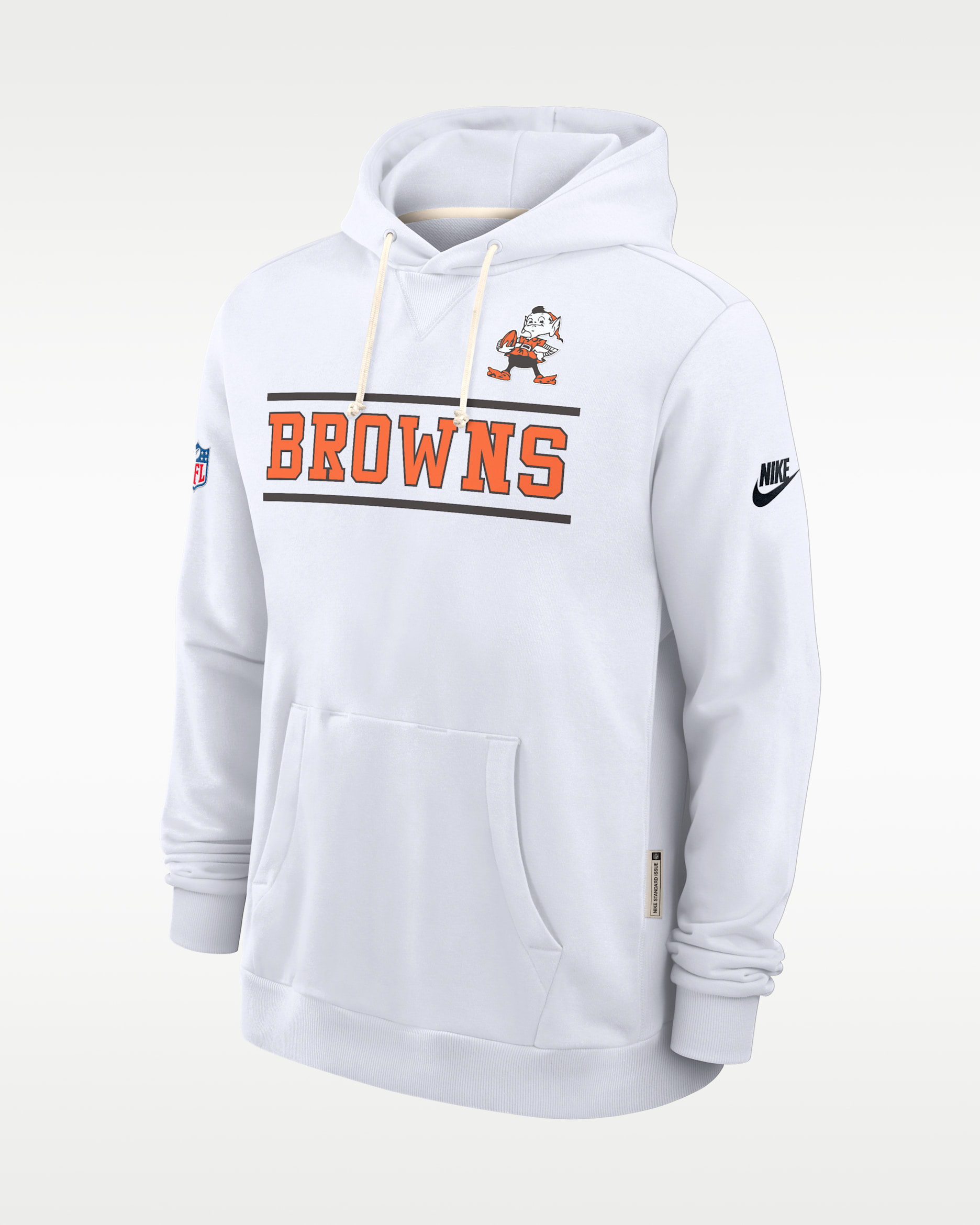 Cleveland Browns Alt Standard Issue Men's Nike Dri-FIT NFL Pullover Hoodie - White