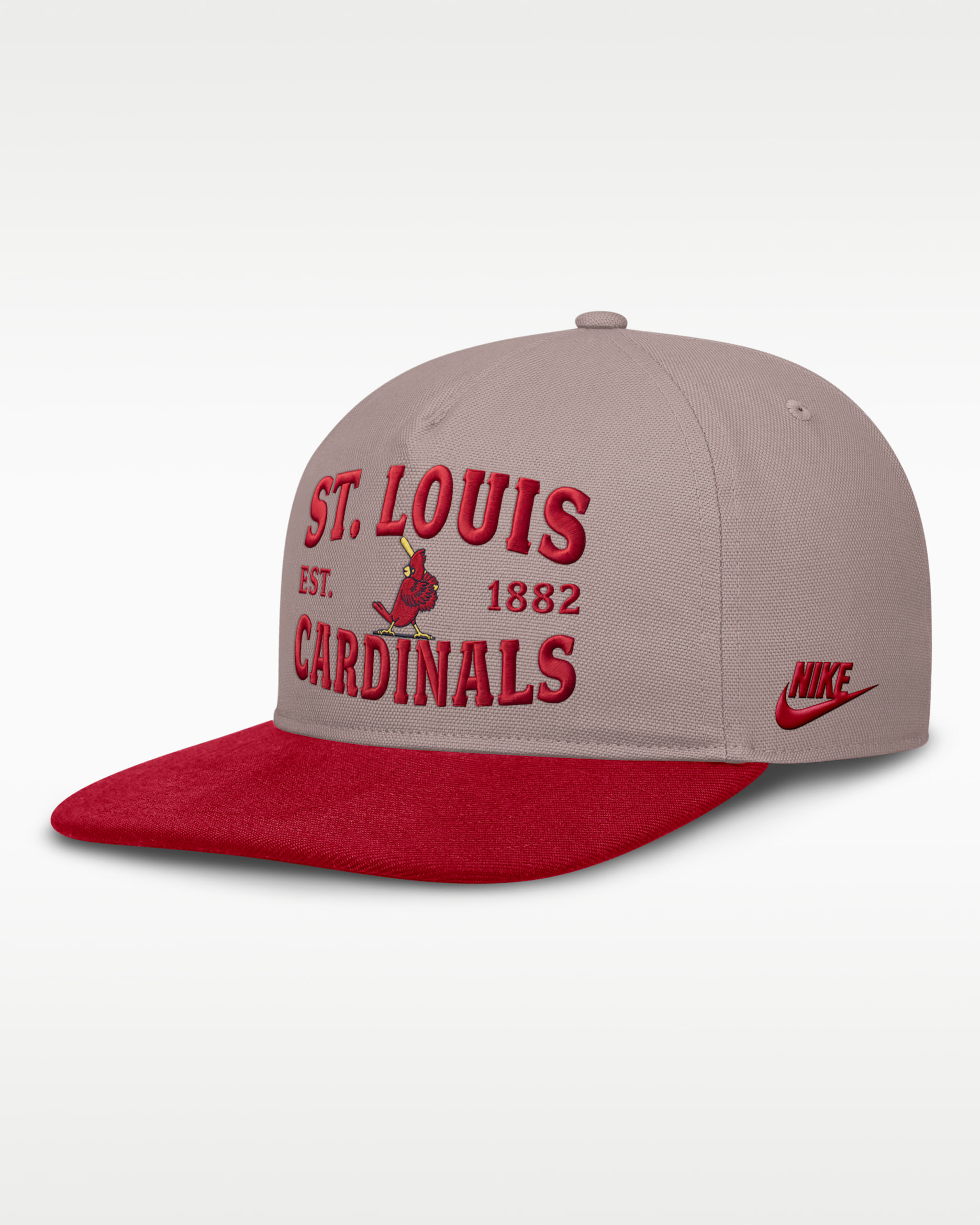 Gorra Nike de la MLB ajustable con estructura A-Frame para hombre St. Louis Cardinals Cooperstown Pro - Café claro leyenda/Rojo/Rojo