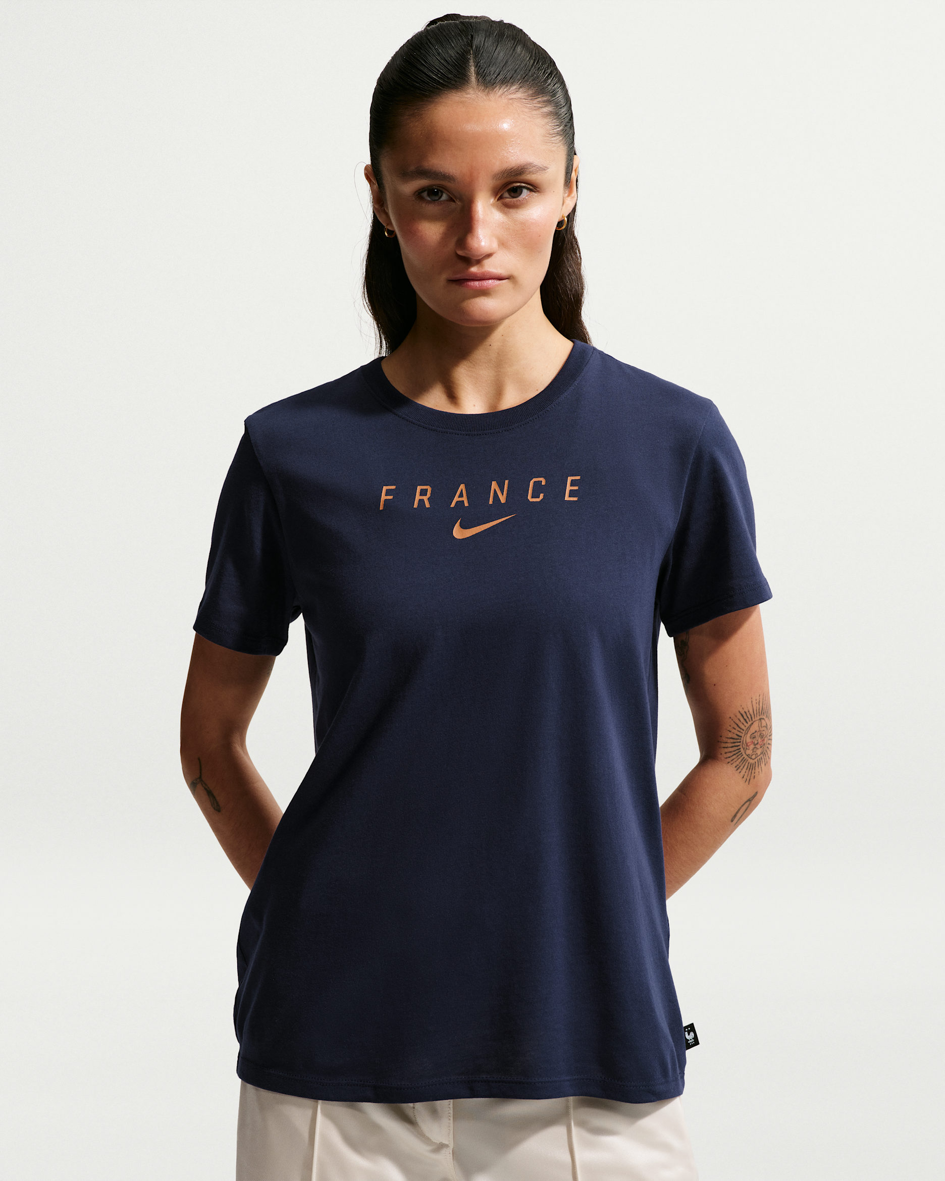 FFF Nike Kadın Futbol Tişörtü - Blackened Blue