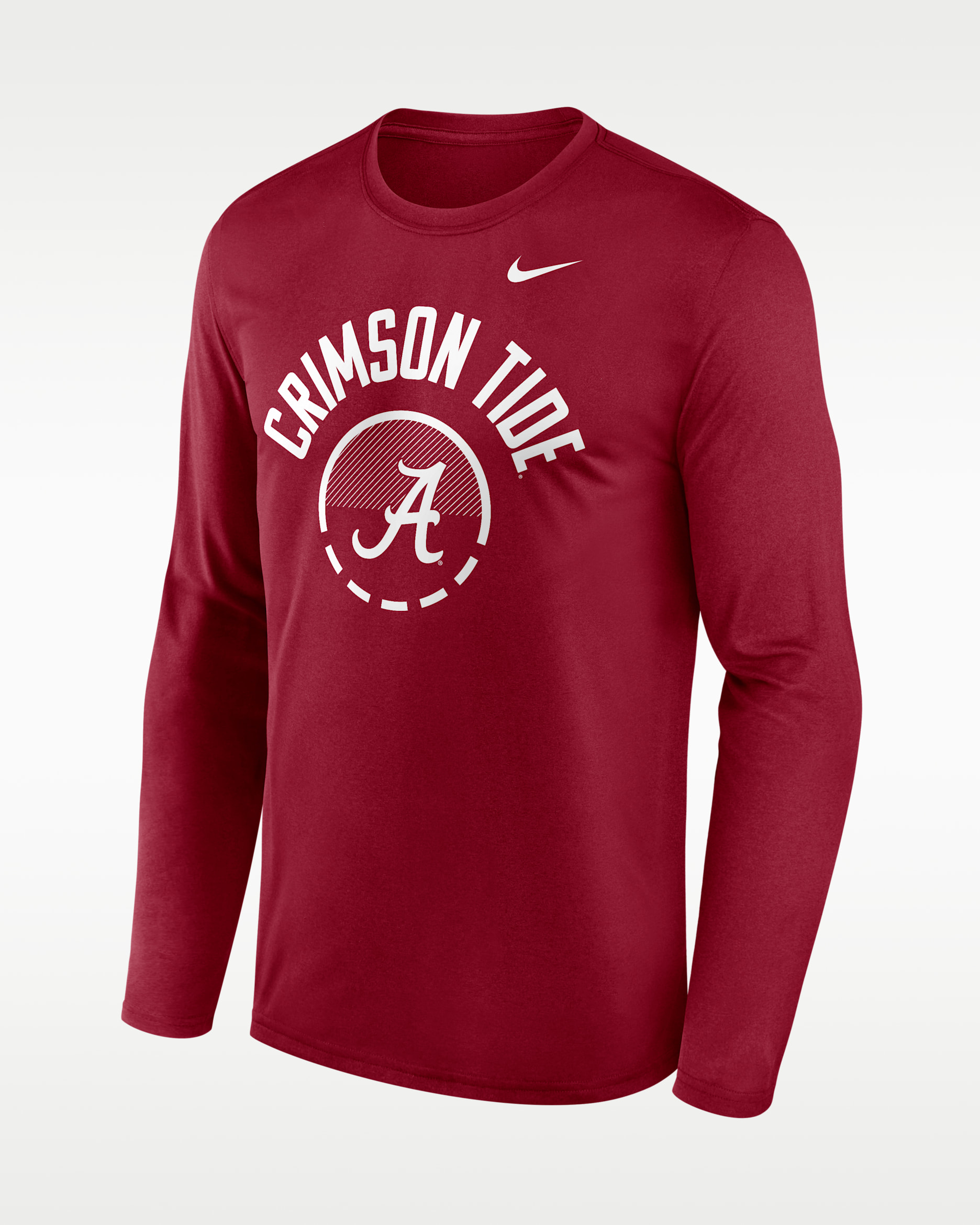 Playera de manga larga universitaria Nike Dri-FIT para hombre Alabama Courtside - Carmesí team
