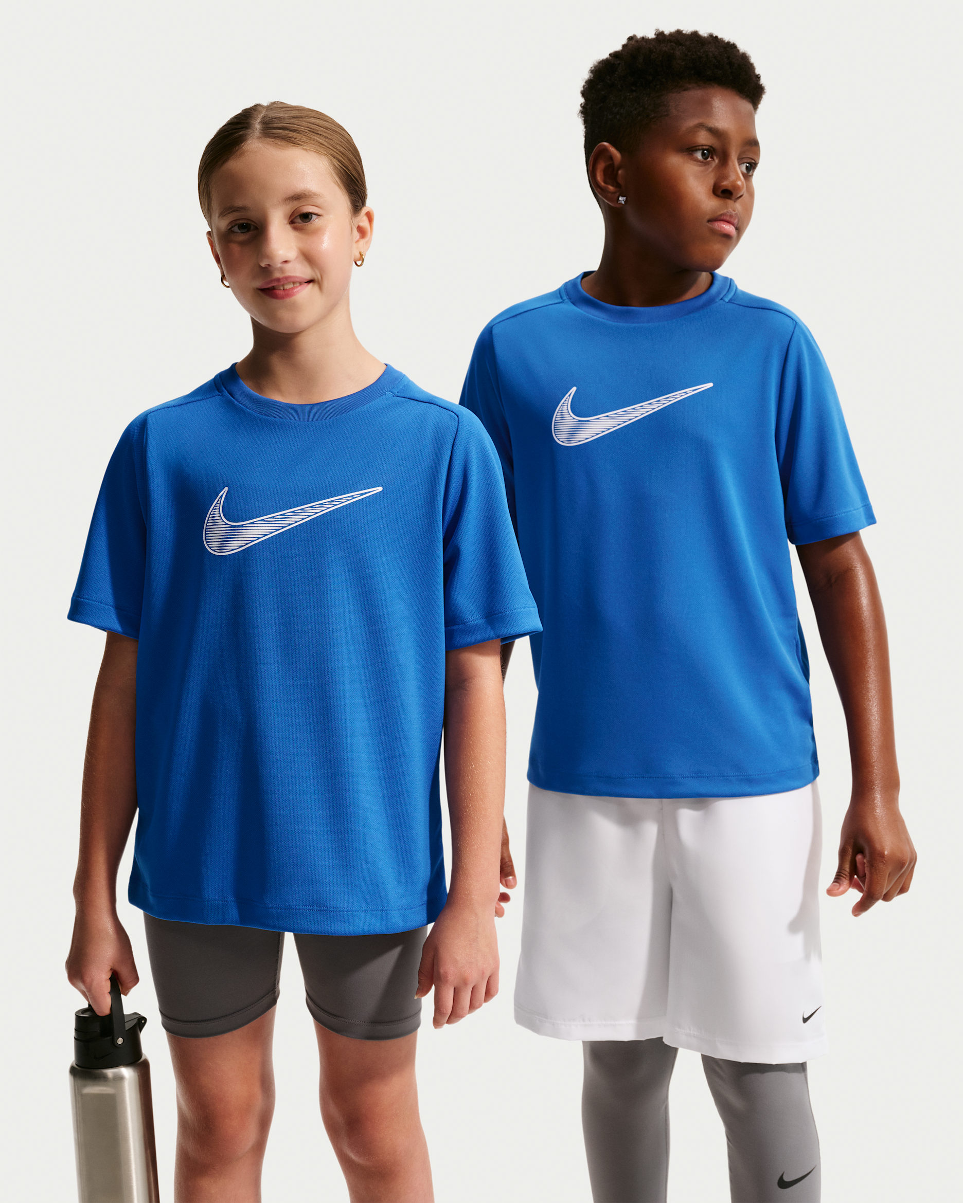 Nike Multi Older Kids' (Boys') Dri-FIT Short-Sleeve Training Top - Game Royal/White