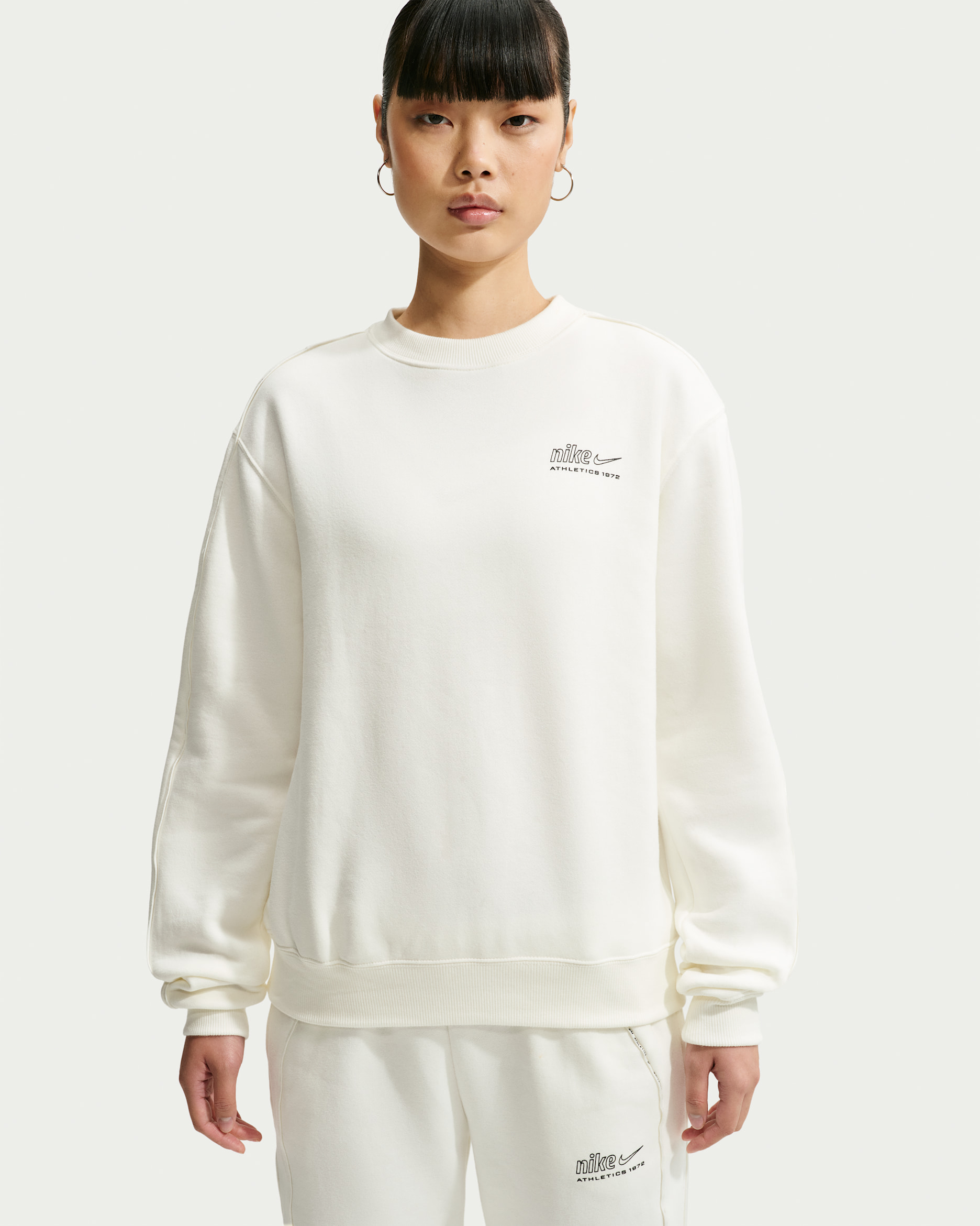 Nike Studio Fleece Medium Weight Women's "Nike Athletic Department" Crew - Sail/Black