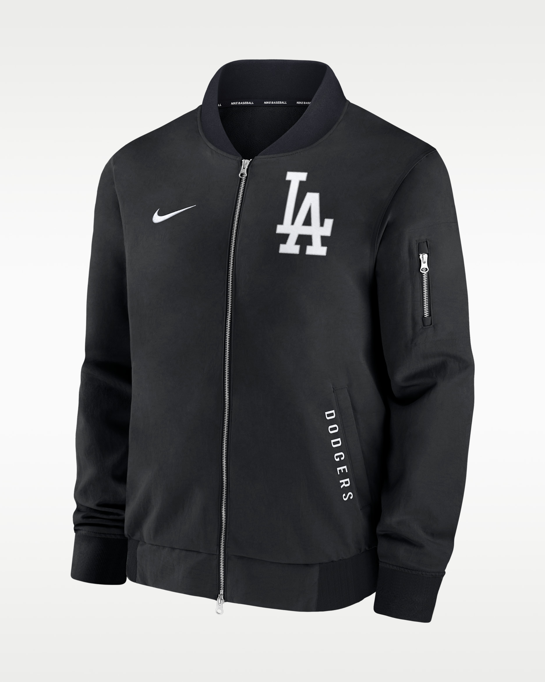 ロサンゼルス ドジャース オーセンティック コレクション ダグアウト メンズ ナイキ MLB フルジップ ボンバージャケット - ブラック/ブラック/ブラック