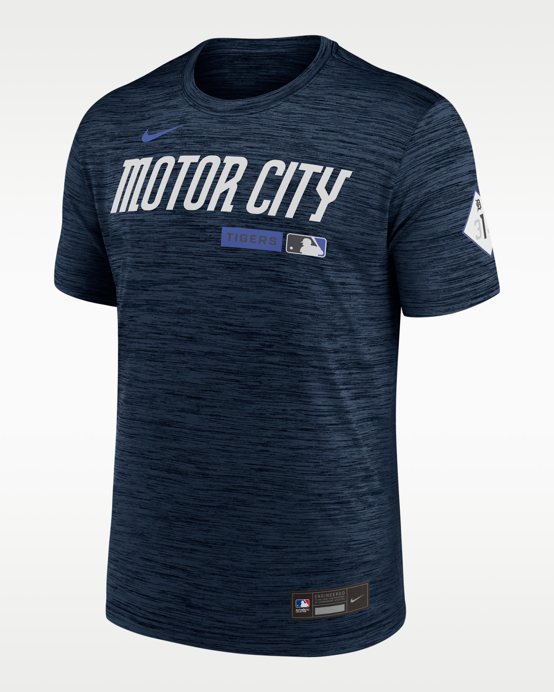 Playera Nike Dri-FIT de la MLB para hombre Detroit Tigers Authentic Collection - Azul marino