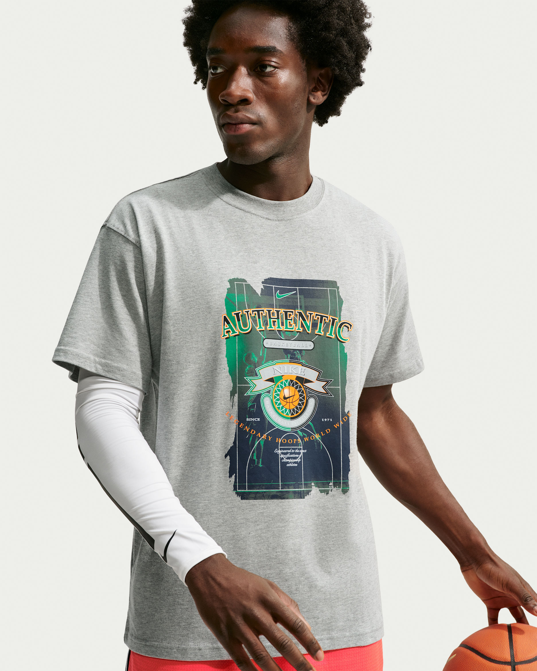 Nike-basket-T-skjorte til herre - Dark Grey Heather