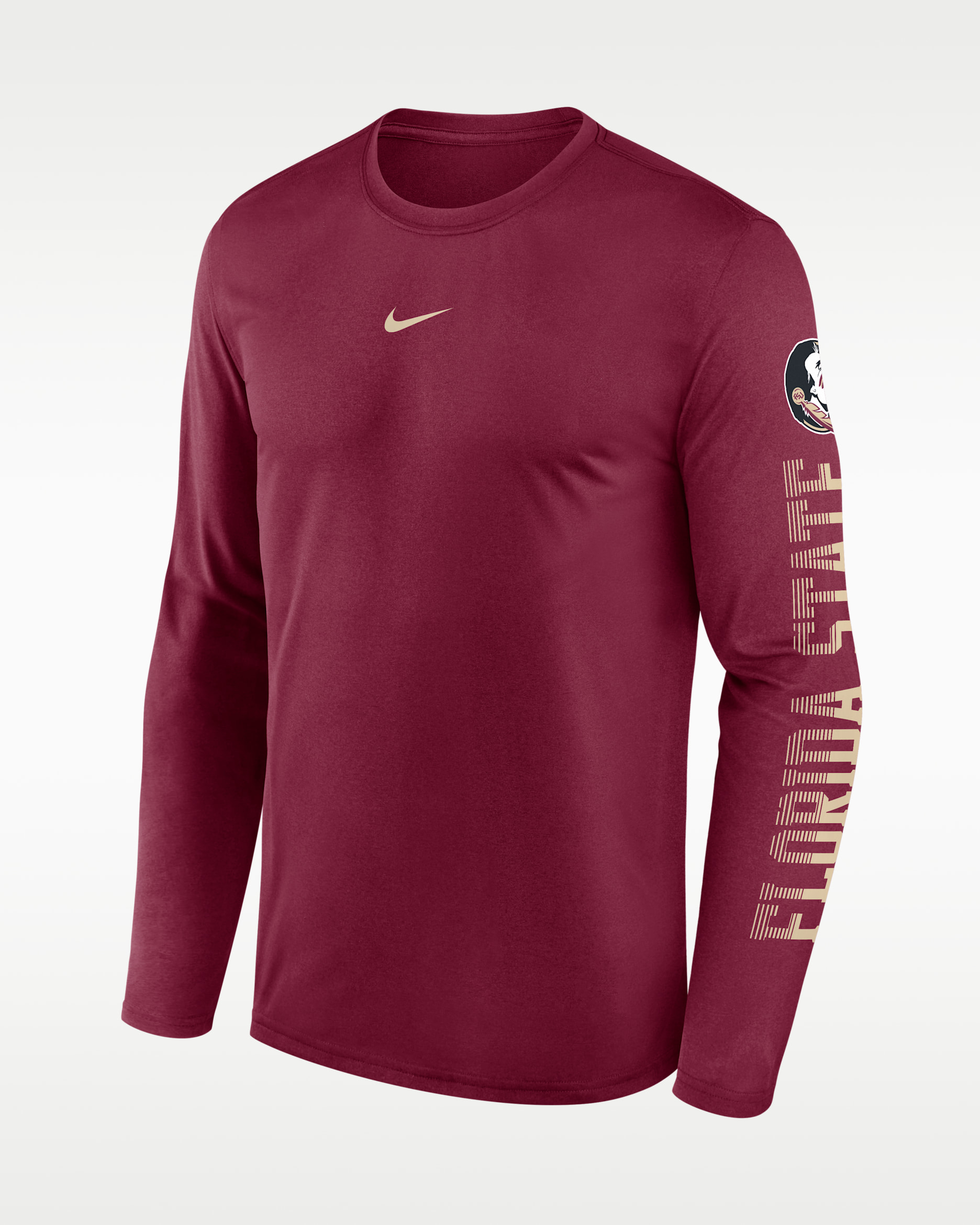 Florida State Primetime Stack Legend Men's Nike Dri-FIT College Long-Sleeve T-Shirt - Team Maroon