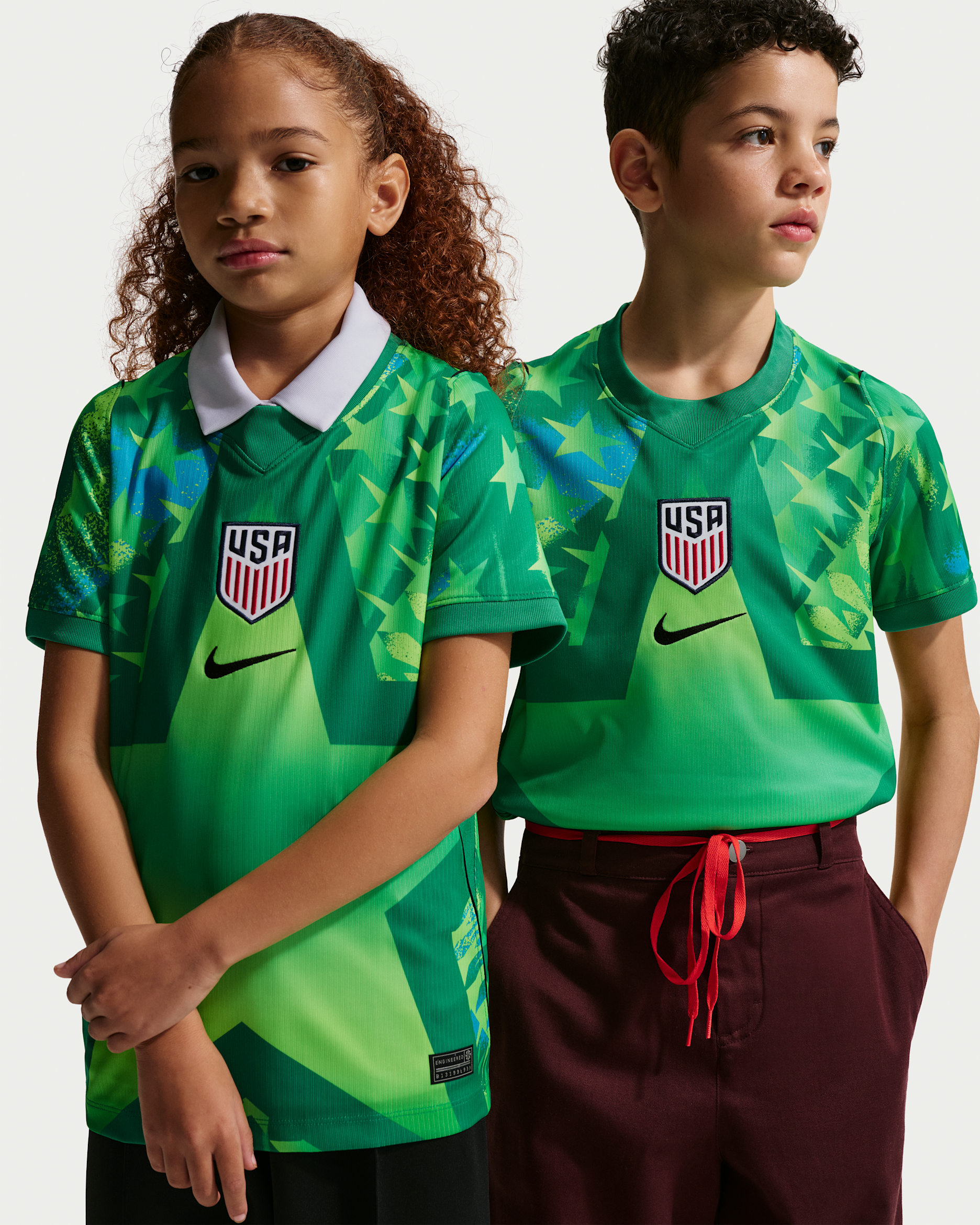 USMNT 2026 Stadium Goalkeeper Big Kids' Nike Dri-FIT Soccer Replica Short-Sleeve Jersey - Stadium Green/Black/Black