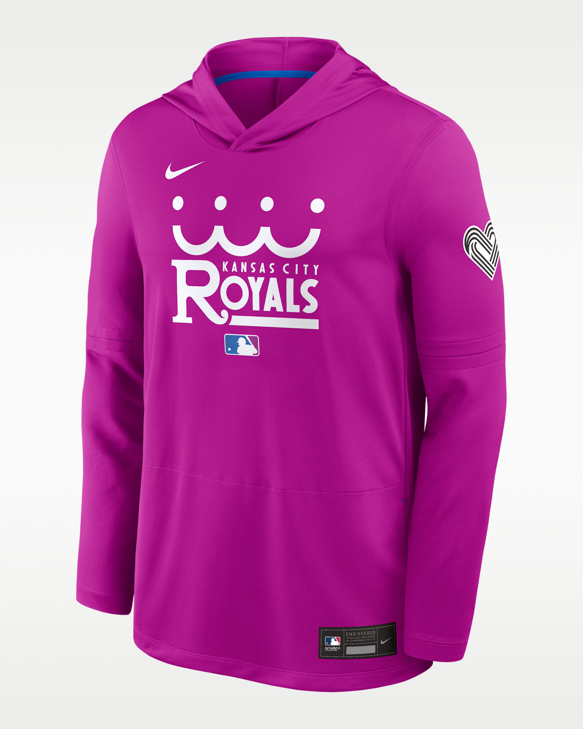 Kansas City Royals City Connect Men's Nike Dri-FIT MLB Long-Sleeve Hooded Top - Purple
