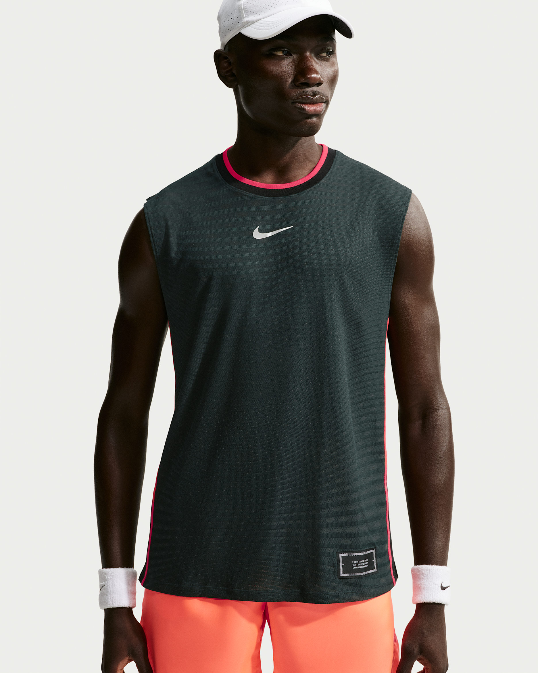 Camiseta sin mangas de tenis Aero-FIT para hombre NikeCourt Slam - Abeto negro/Blanco