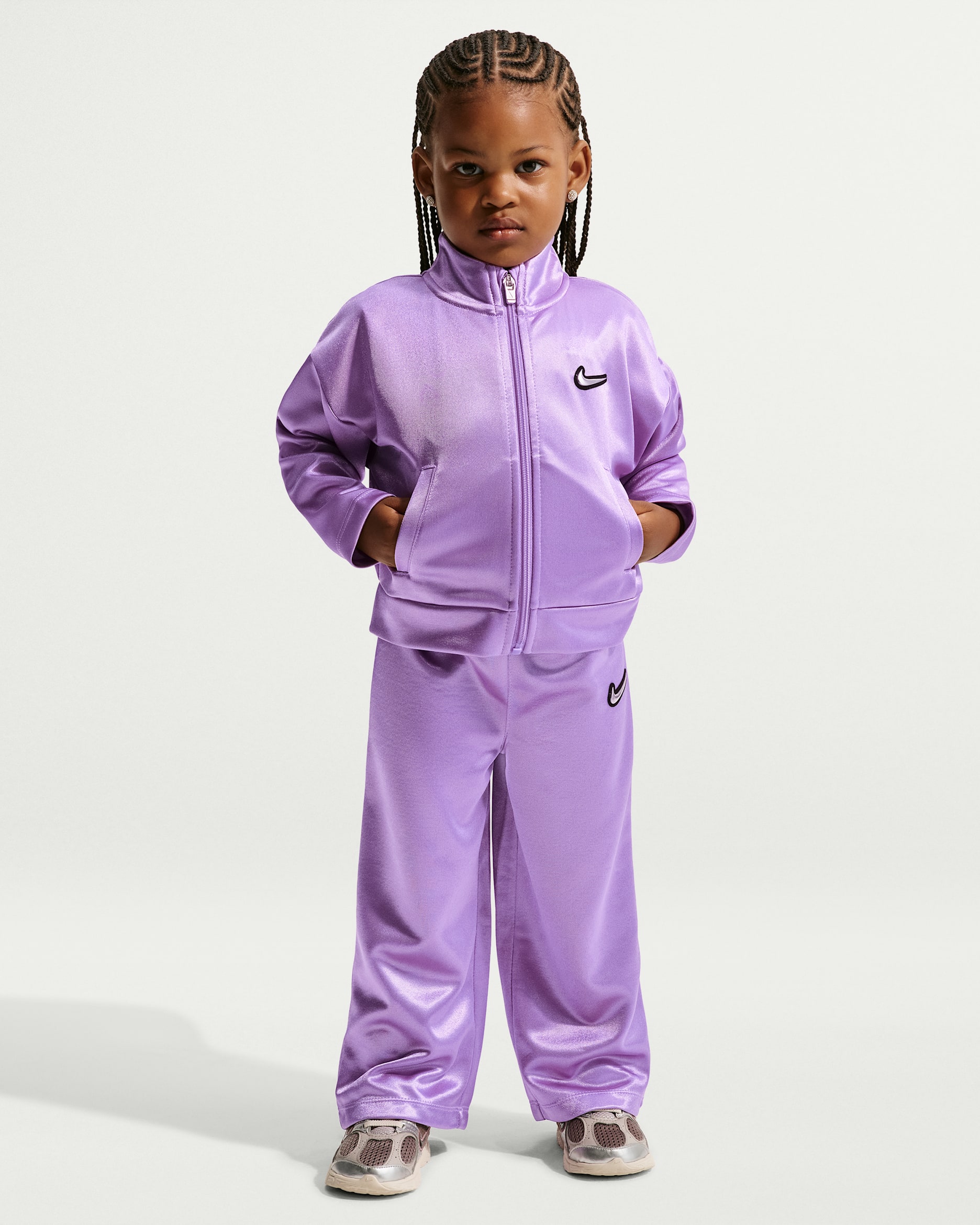 Nike Toddler Swoosh Sparkle 2-Piece Track Set - Violet Star