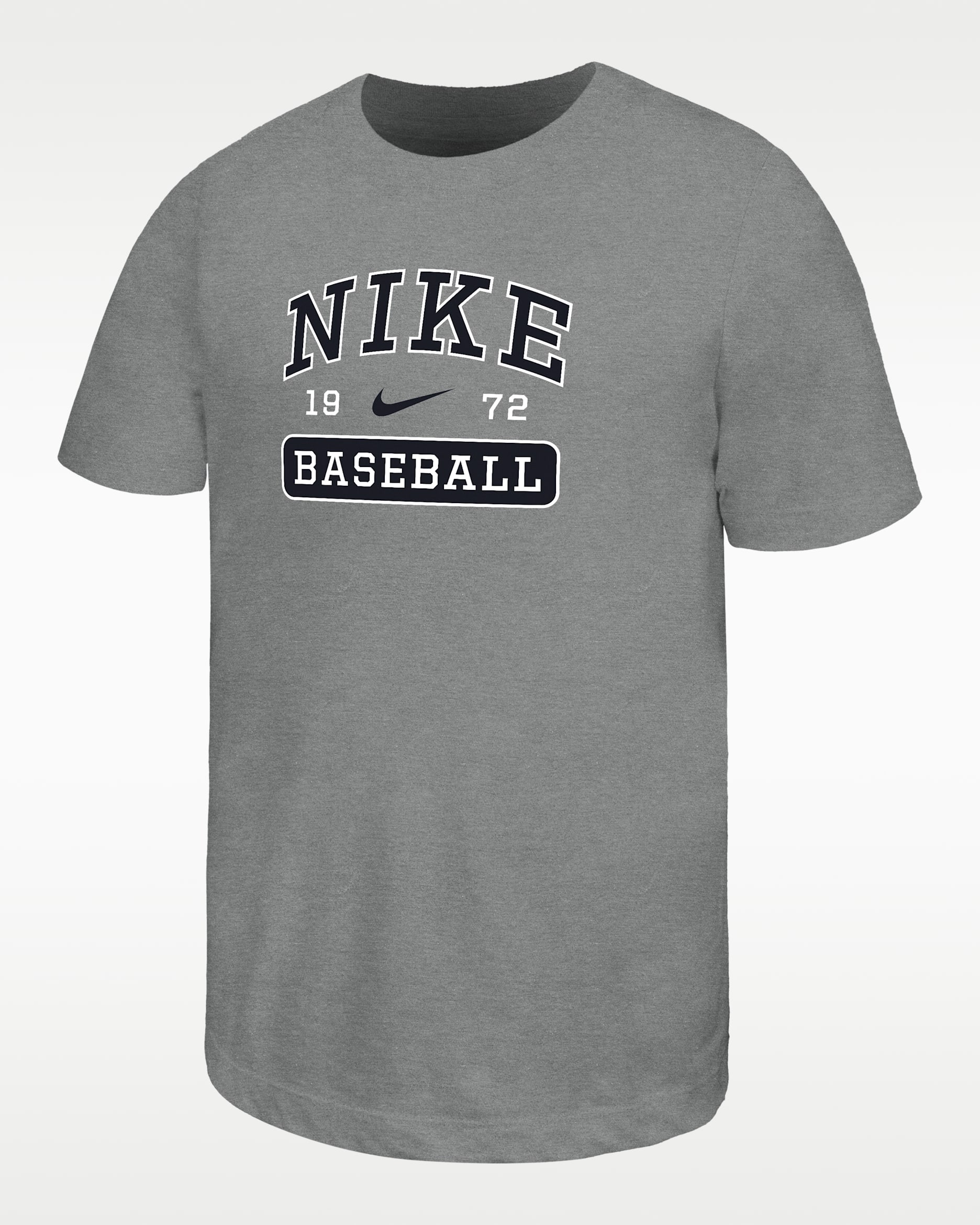 Playera de béisbol para niños talla grande Nike Swoosh - Gris oscuro jaspeado