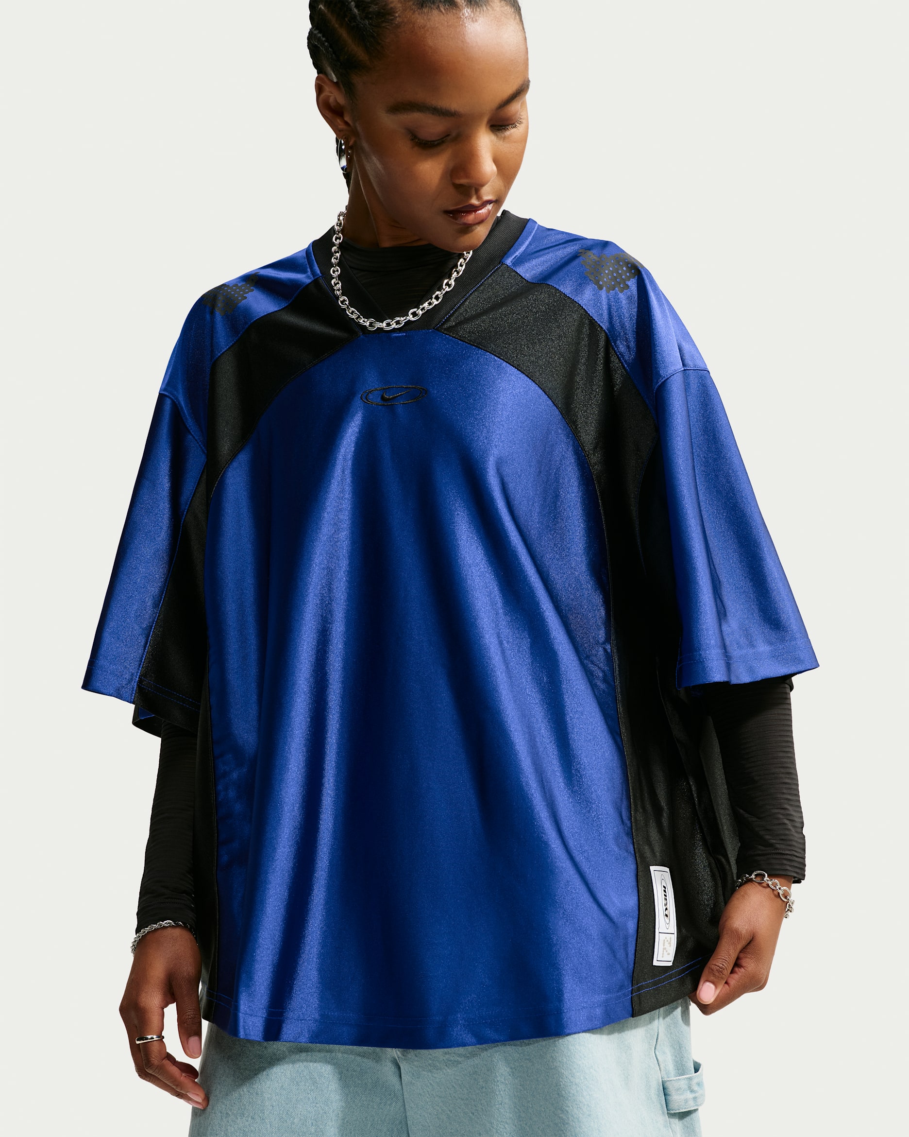 Nike Sportswear Women's Oversized Jersey (Plus Size) - Old Royal/Black/Black/Black