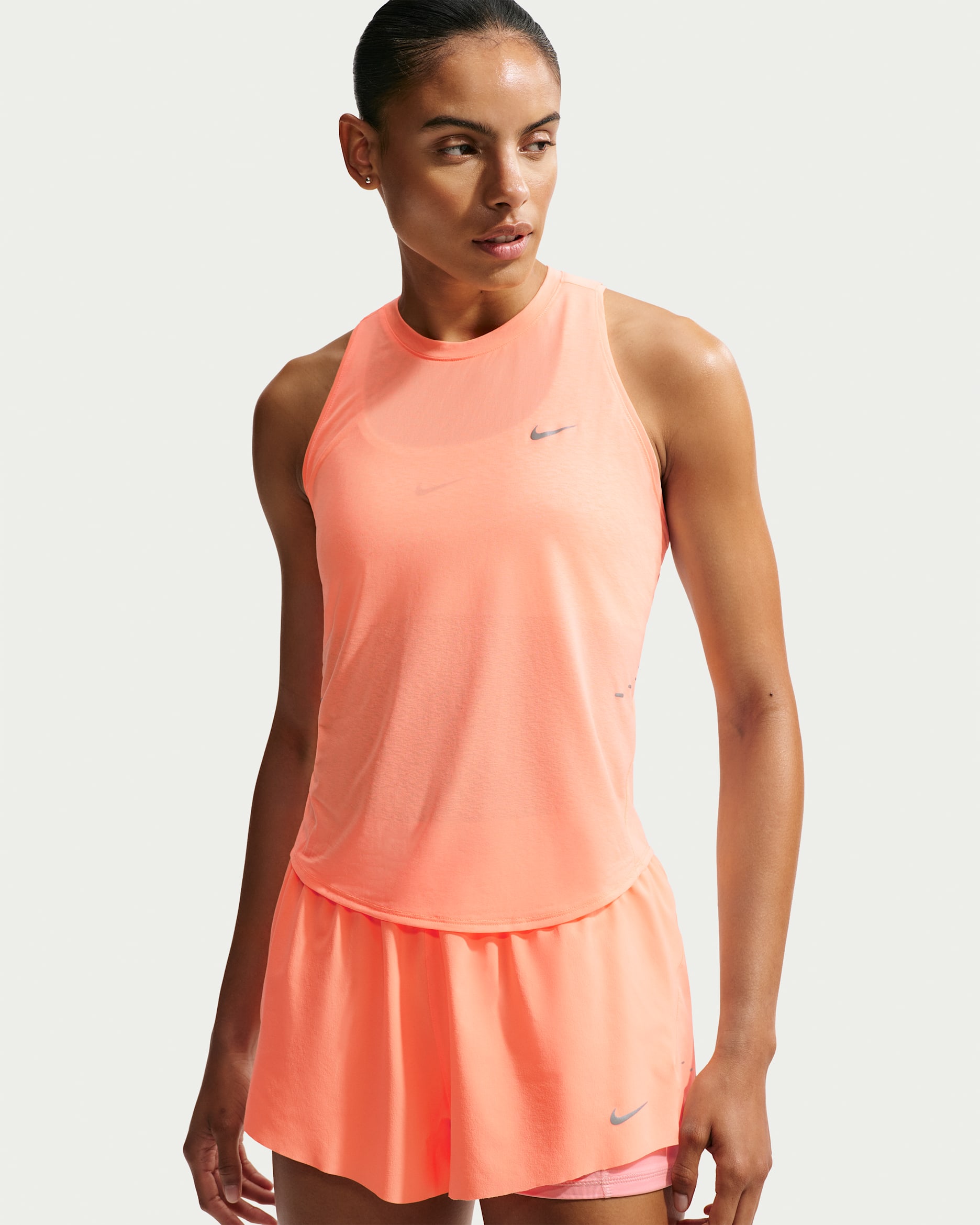 Nike Swift Breathe Women's Dri-FIT Running Tank Top - Orange Pulse/Photon Dust/White