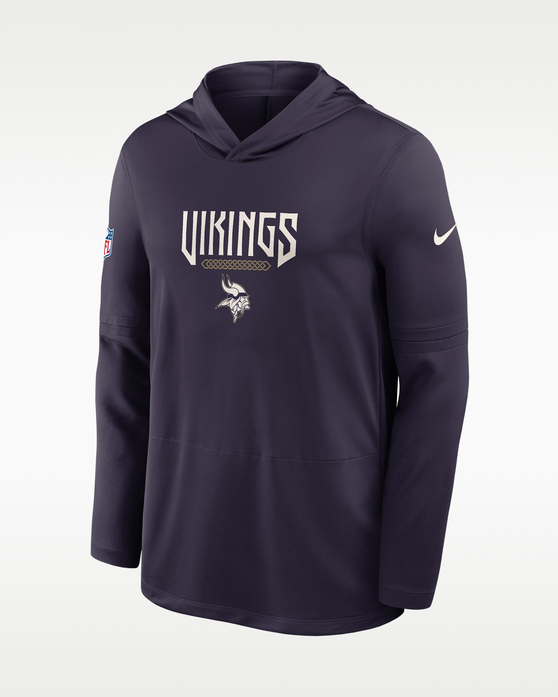 Minnesota Vikings Rivalries Collection Sideline Men's Nike Dri-FIT NFL Long-Sleeve Hooded Top - Purple