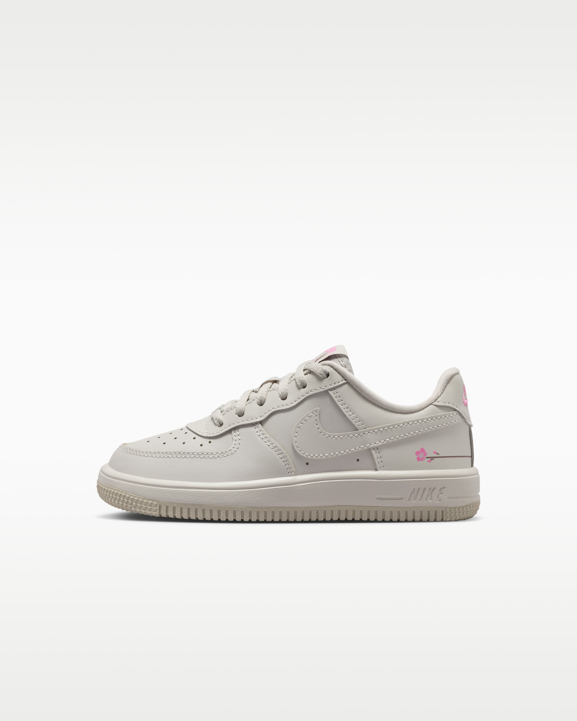 Nike Force 1 Low Little Kids' Shoes - Light Bone/Playful Pink/Fauna Brown/Light Bone
