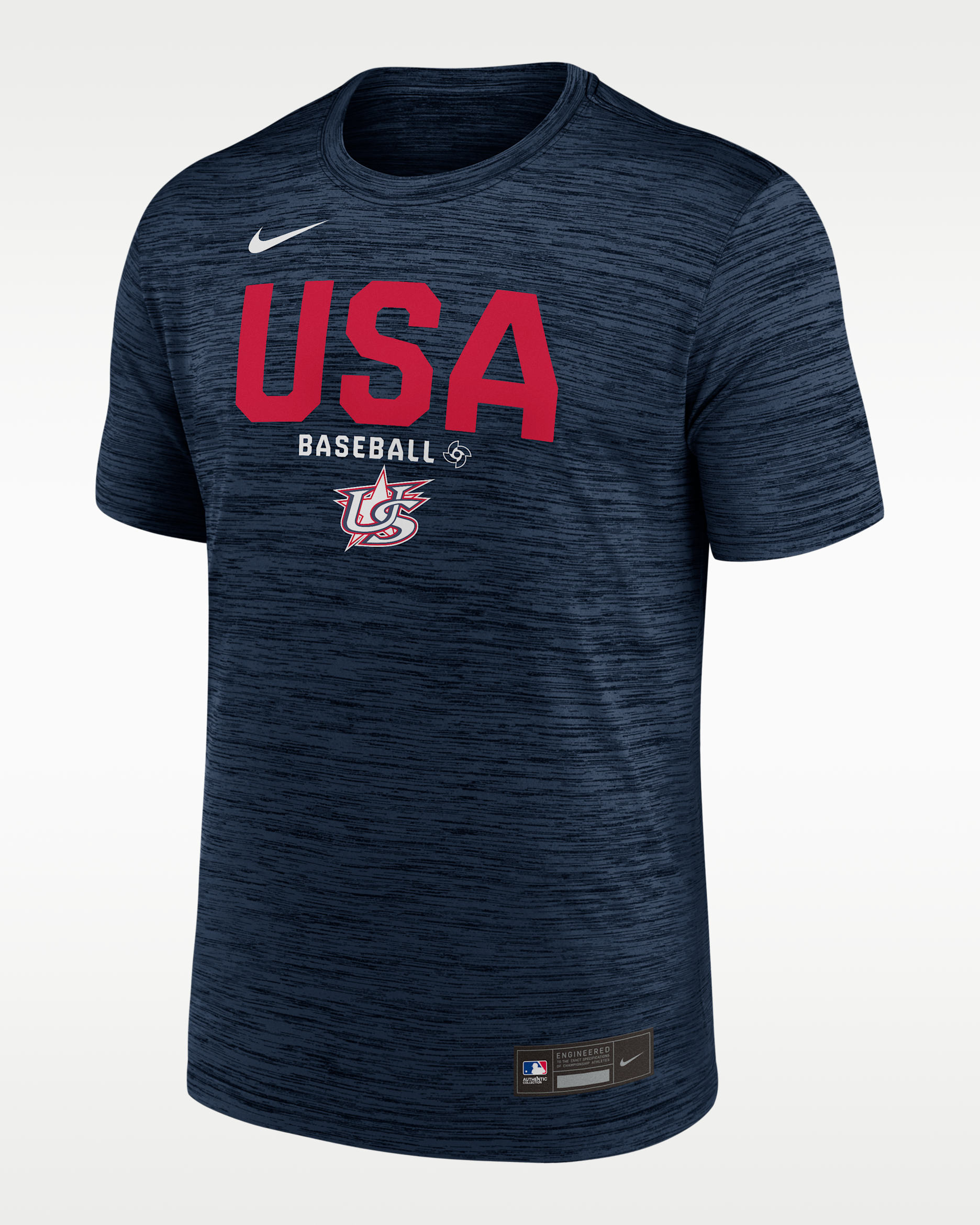 USA Baseball 2026 World Baseball Classic Velocity Men's Nike Dri-FIT T-Shirt - Navy
