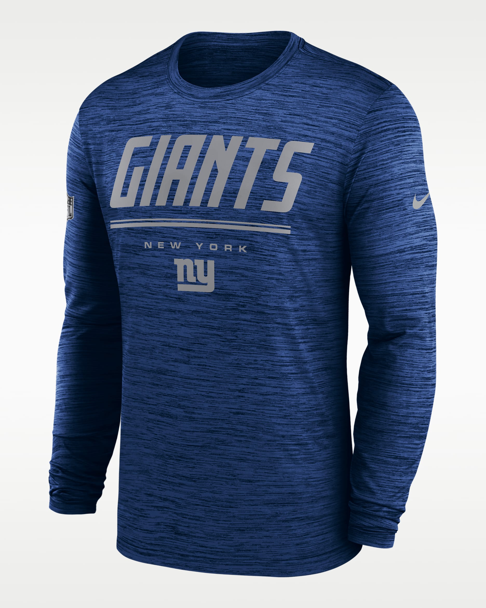 New York Giants Sideline Team Issue Velocity Men's Nike Dri-FIT NFL Long-Sleeve T-Shirt - Royal