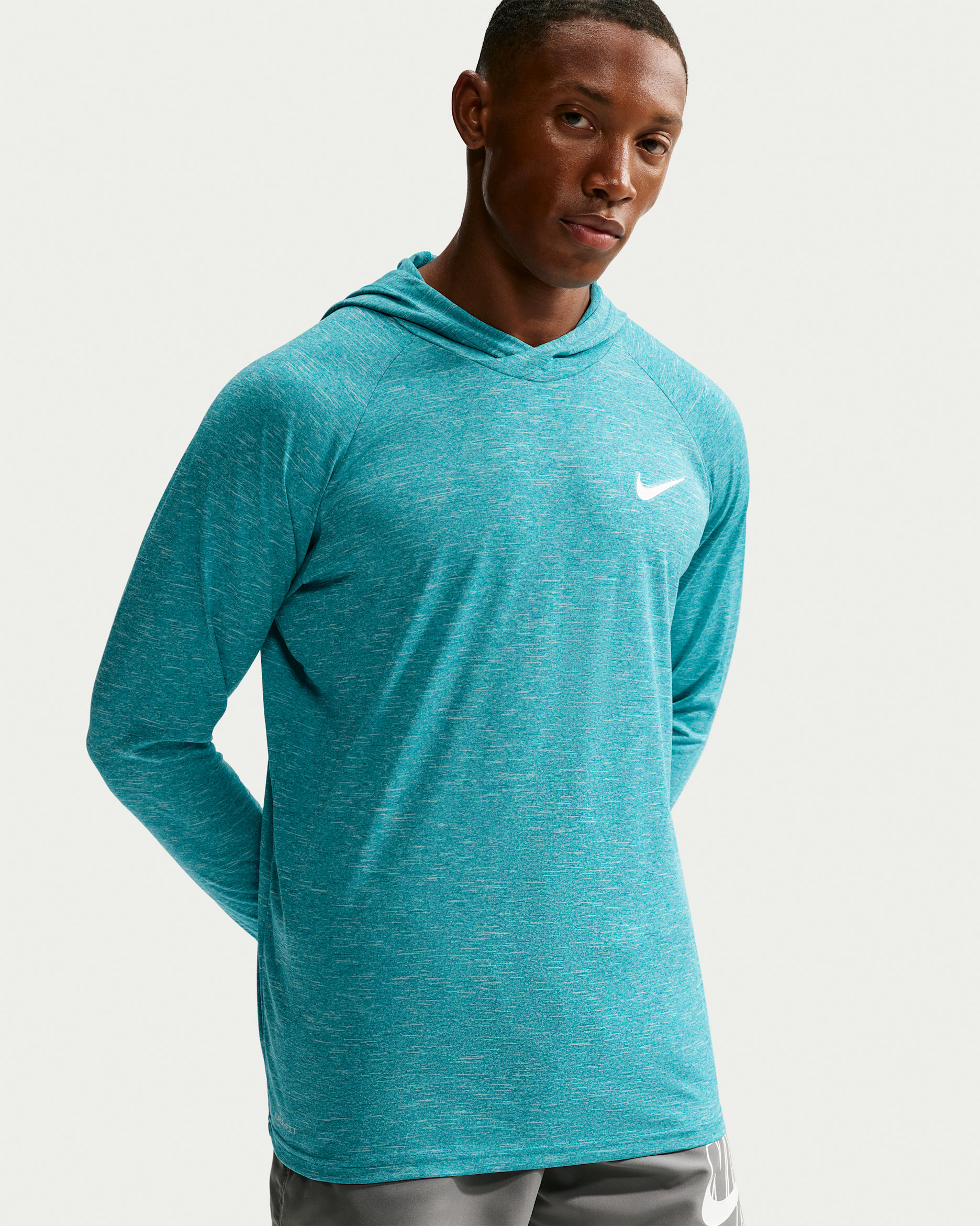 Nike Swim Hydroguard Essential Men's Dri-FIT UV Long Sleeve Hooded Top - Energy