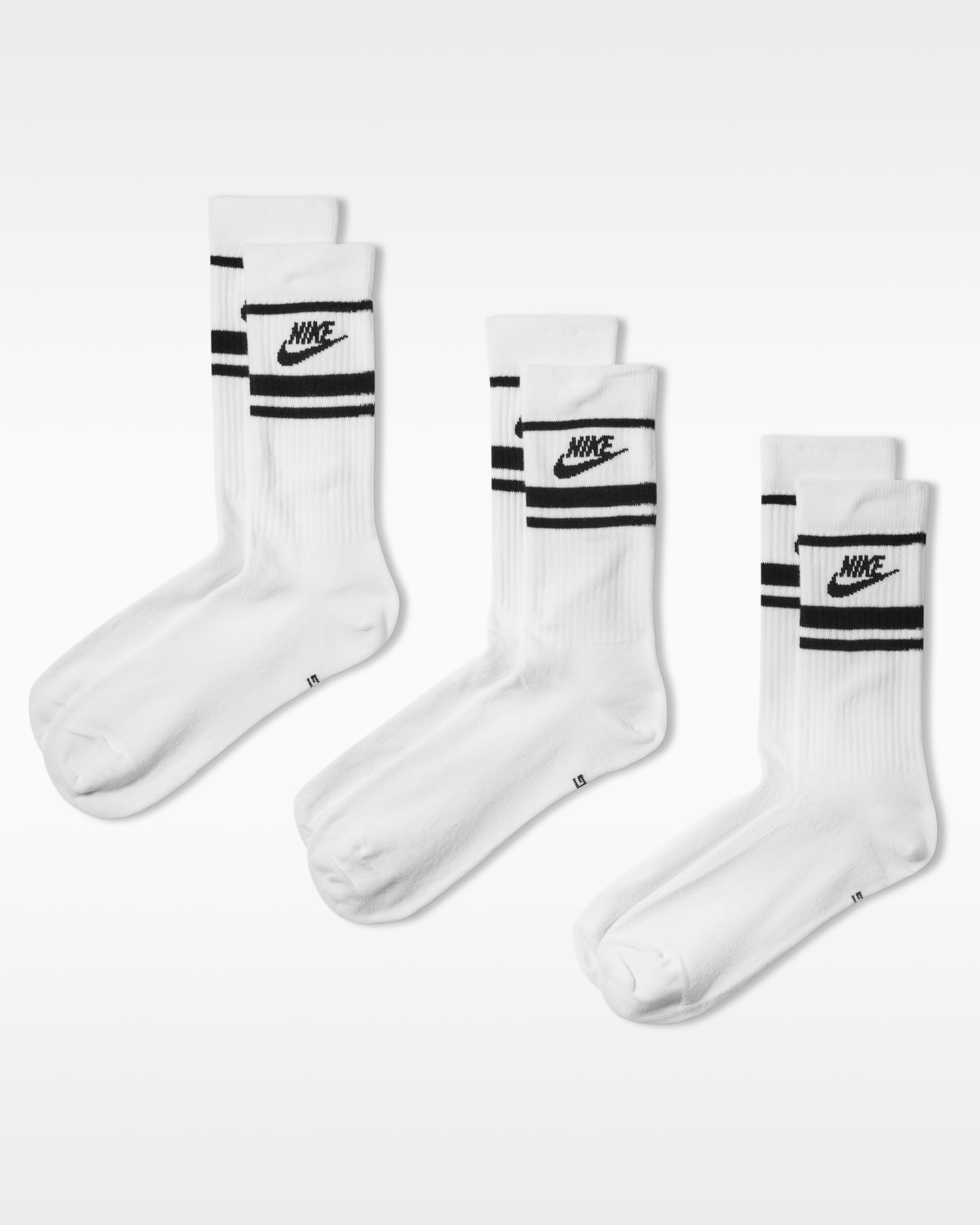 Nike Sportswear Dri-FIT Everyday Essential Crew Socks (3 Pairs) - White/Black/Black