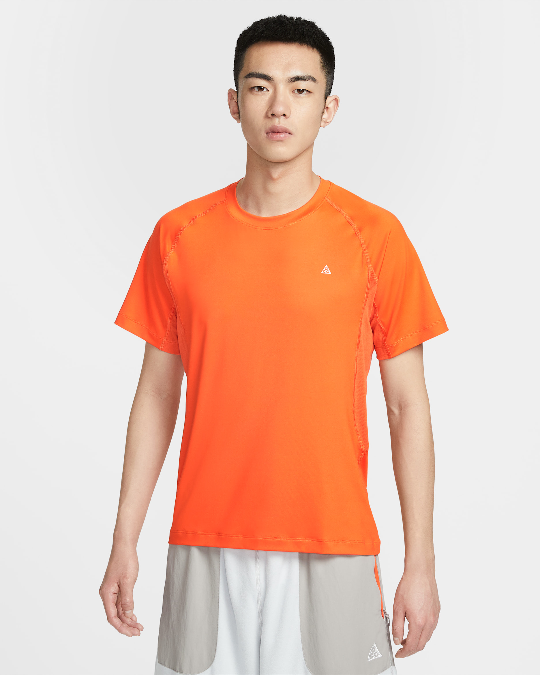 Nike ACG 'Wildsee' Men's Dri-FIT Short-Sleeve Base Layer Top - Safety Orange/Vivid Purple/Summit White
