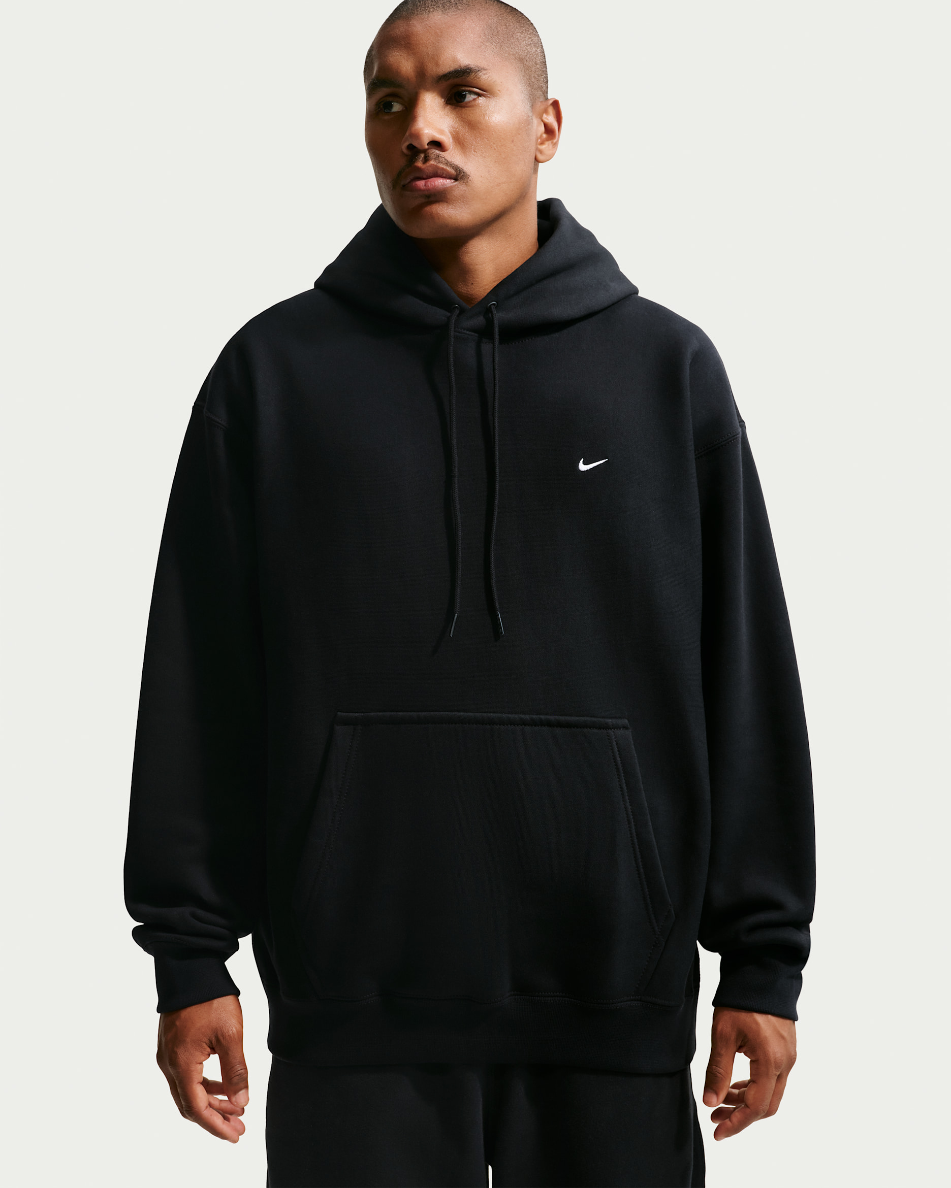 Nike Solo Swoosh Men's Pullover Hoodie - Black/Black/White