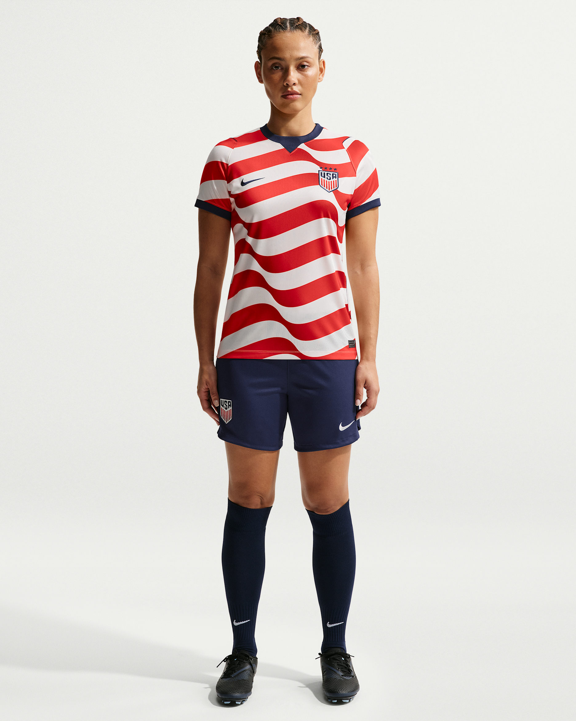 USMNT 2026 Stadium Home Women's Nike Dri-FIT Soccer Replica Shorts - Midnight Navy/Sail