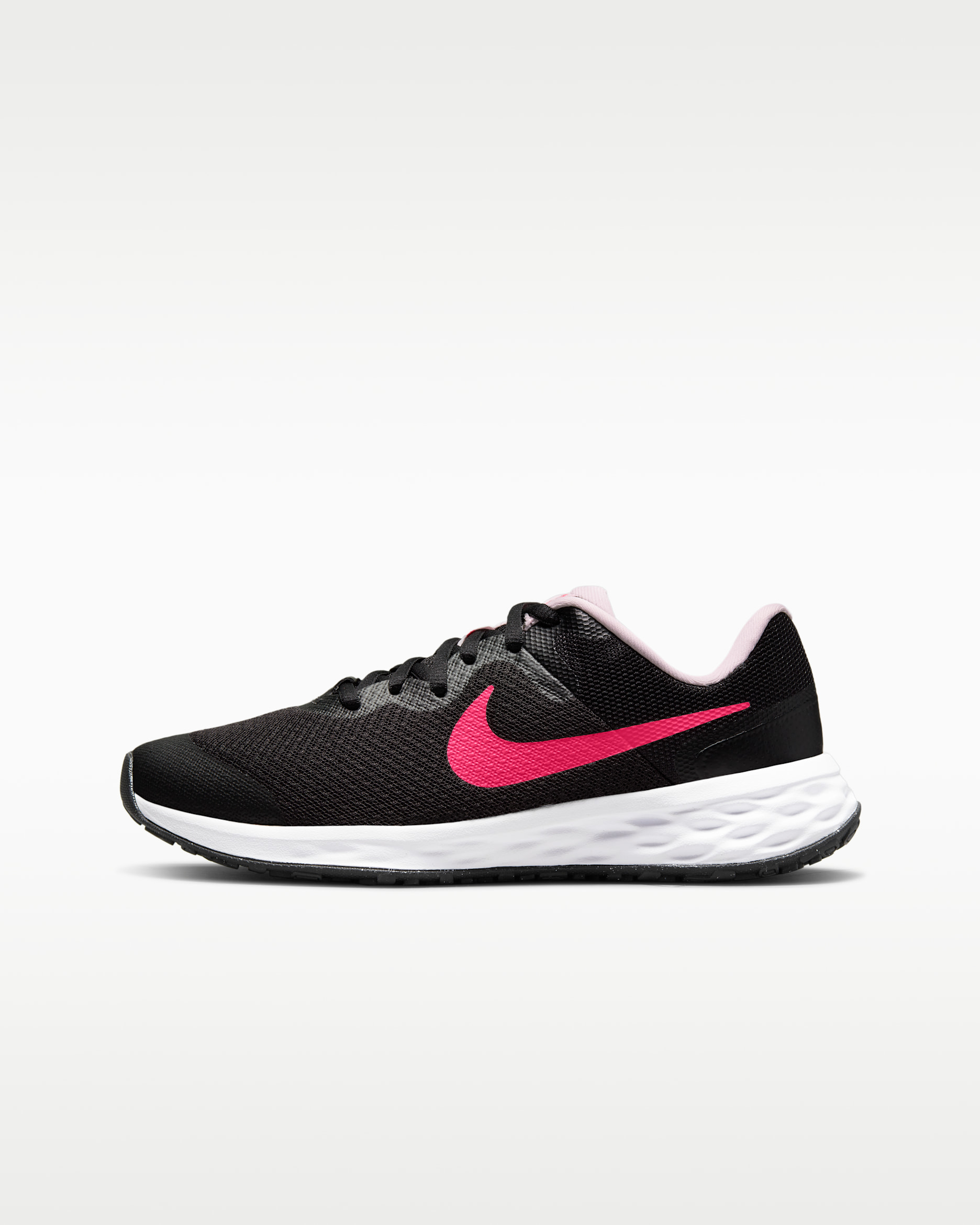 Tenis de correr en pavimento para niños grandes Nike Revolution 6 - Negro/Espuma rosa/Hiperrosa