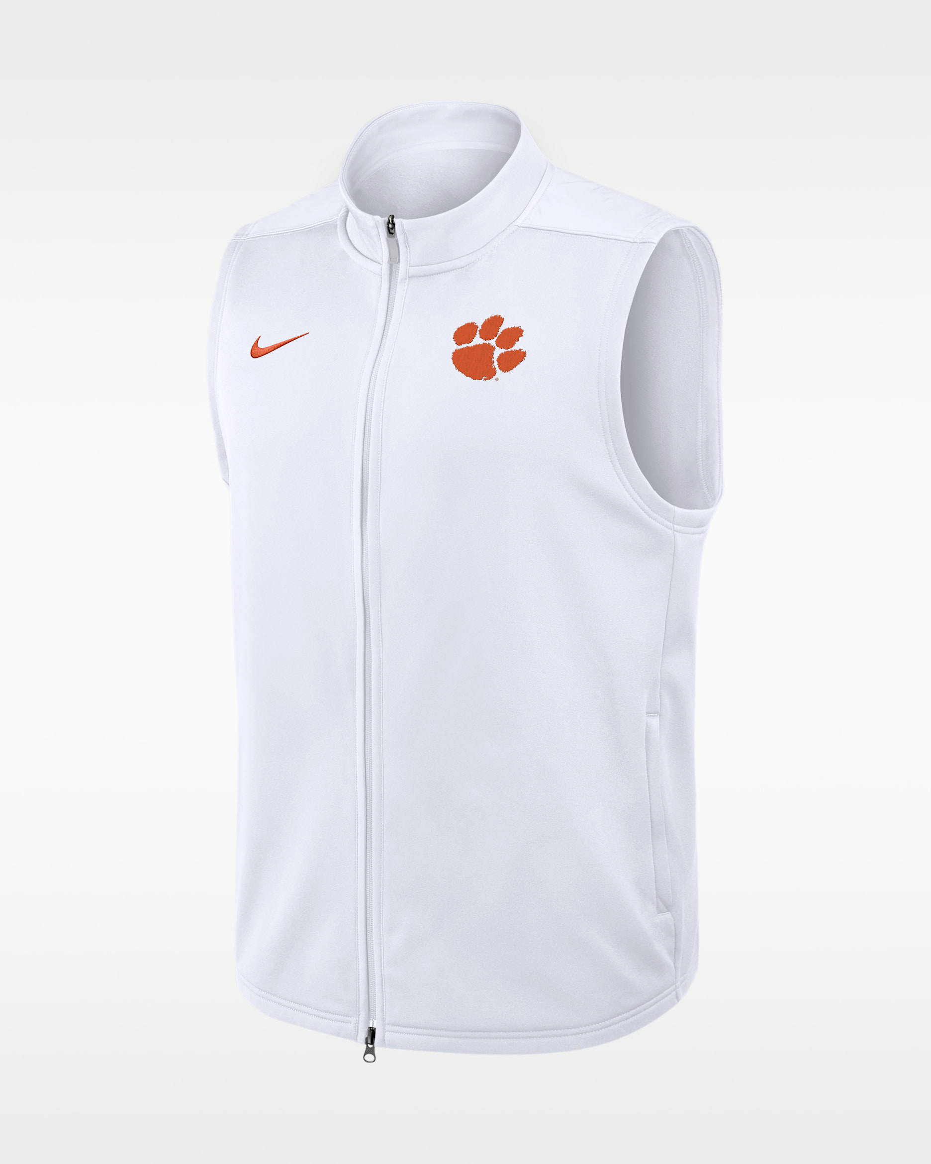 Clemson Primetime Victory Men's Nike Therma-FIT College Full-Zip Vest - White