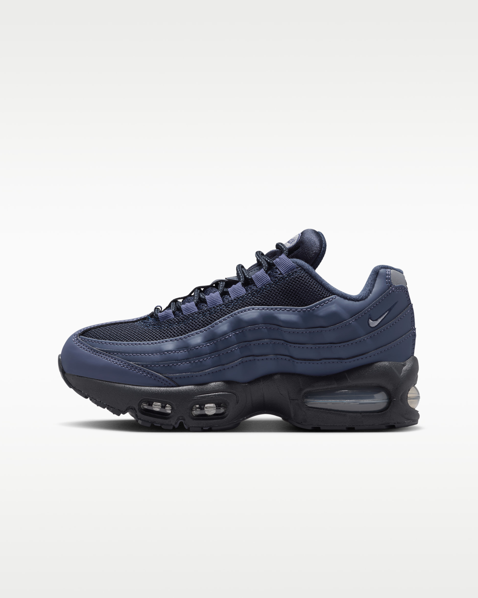Nike Air Max 95 Big Bubble Big Kids' Shoes - Sanded Purple/Obsidian/Metallic Silver/Wolf Grey