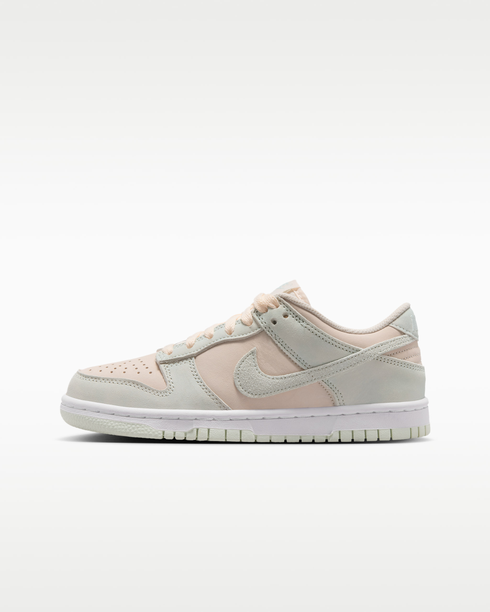 Nike Dunk Low Suede Big Kids' Shoes - Chalk/White/Barely Green