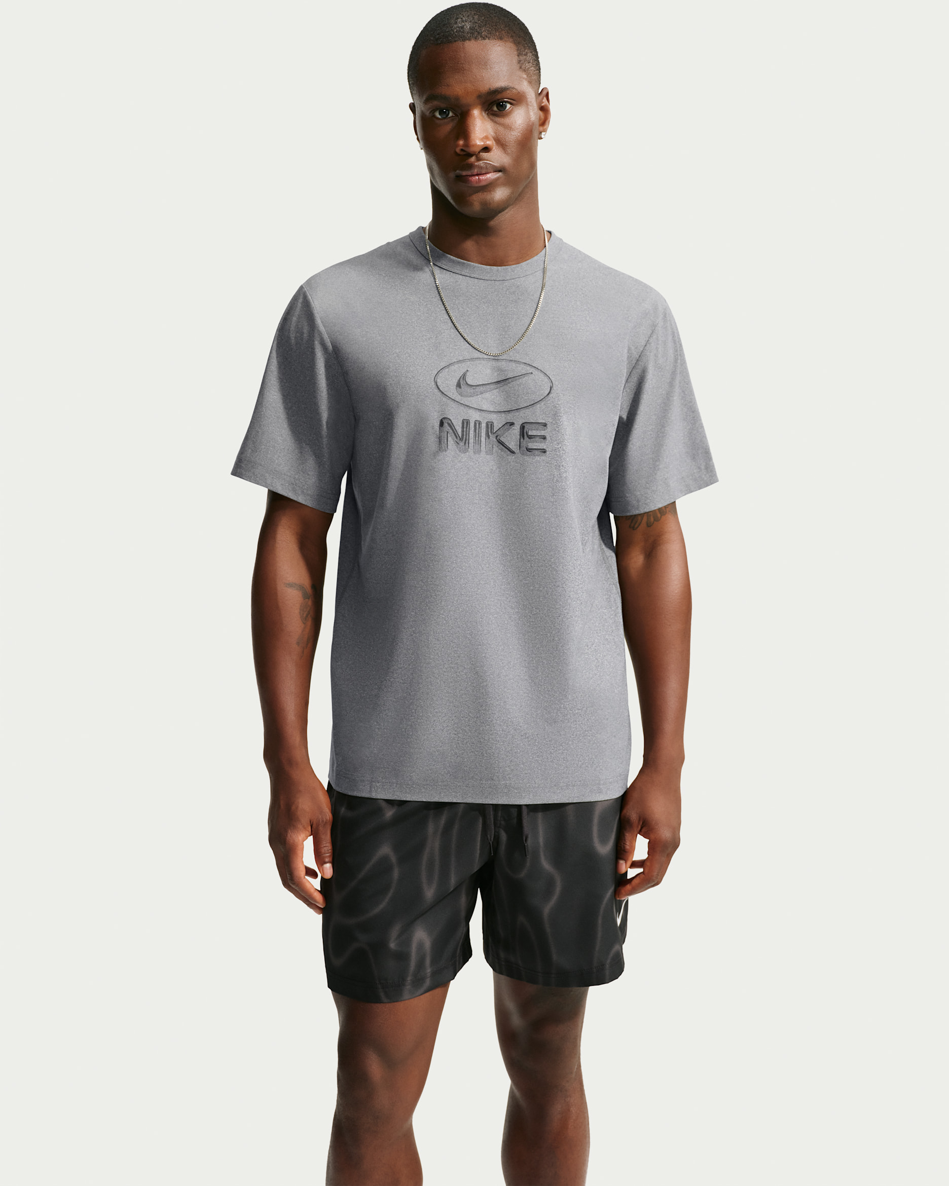 Nike Hyverse Men's Dri-FIT UV Protection Training T-Shirt - Smoke Grey/Heather/Black