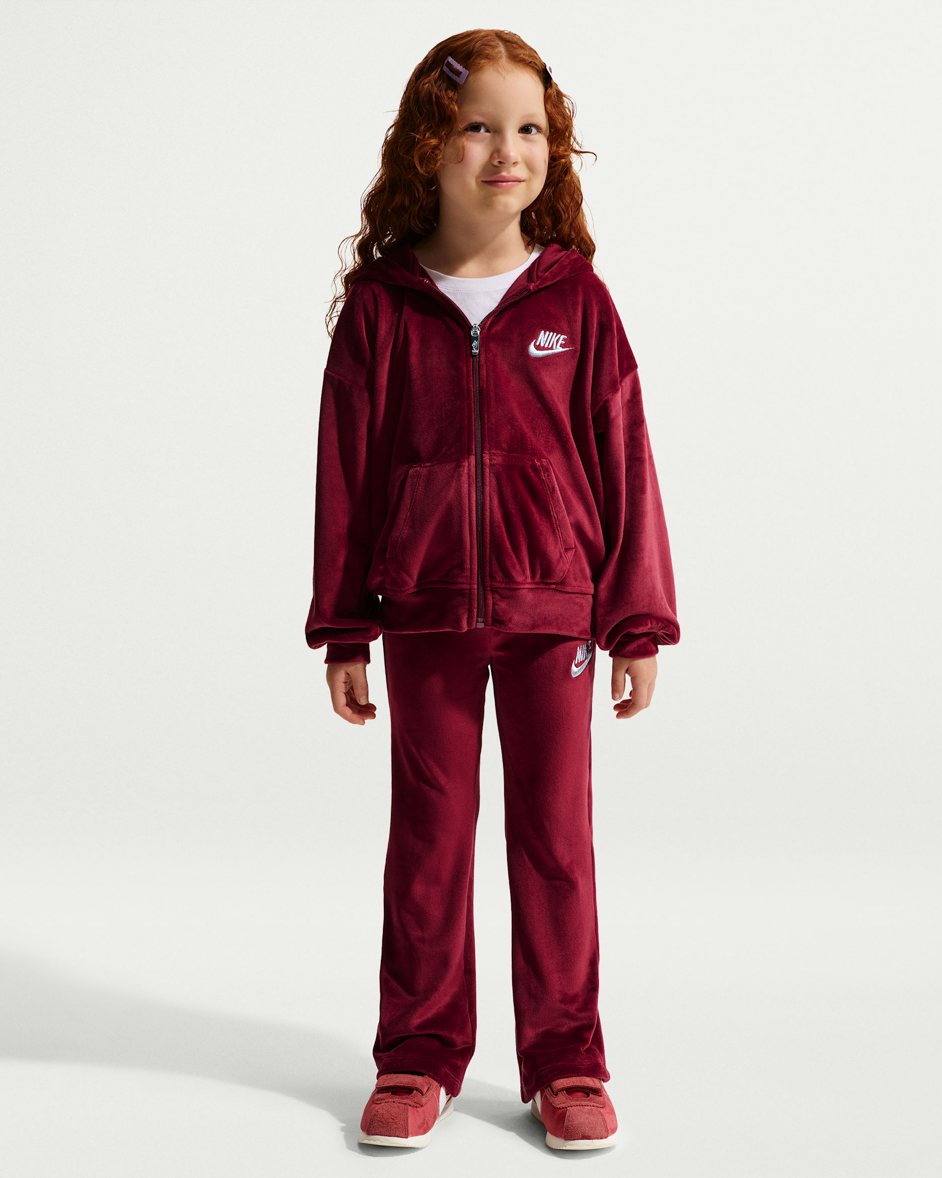 Nike Little Kids' 2-Piece Velour Flared Leggings Set - Team Red