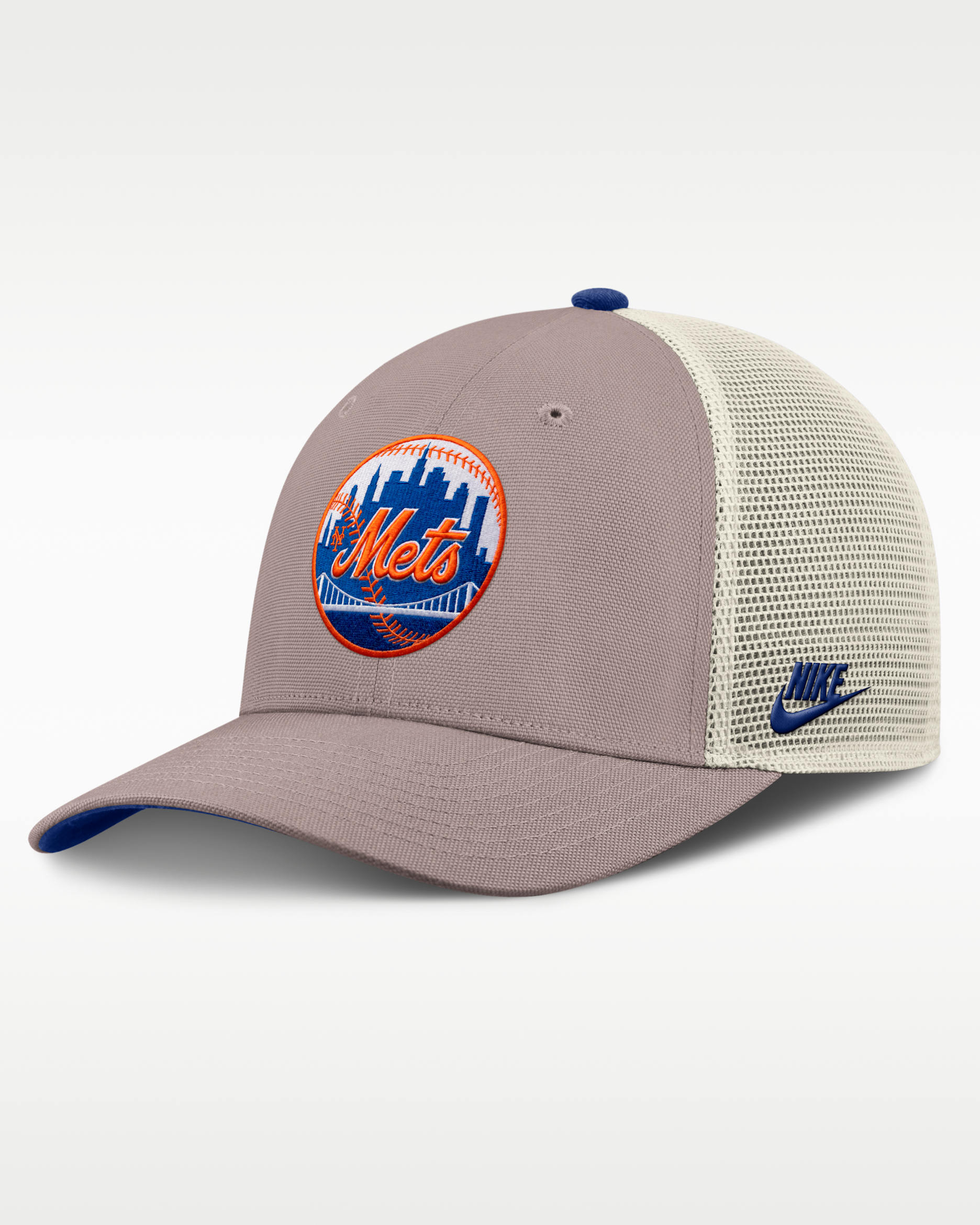 Gorra de rejilla Nike de la MLB ajustable para hombre New York Mets Cooperstown Rise - Caqui
