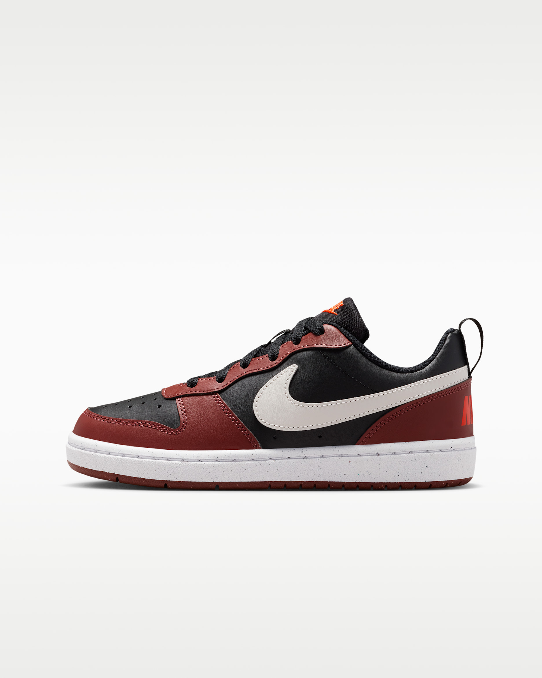 Scarpa Nike Court Borough Low Recraft – Ragazzo/a - Nero/Red Sepia/Team Orange/Light Bone