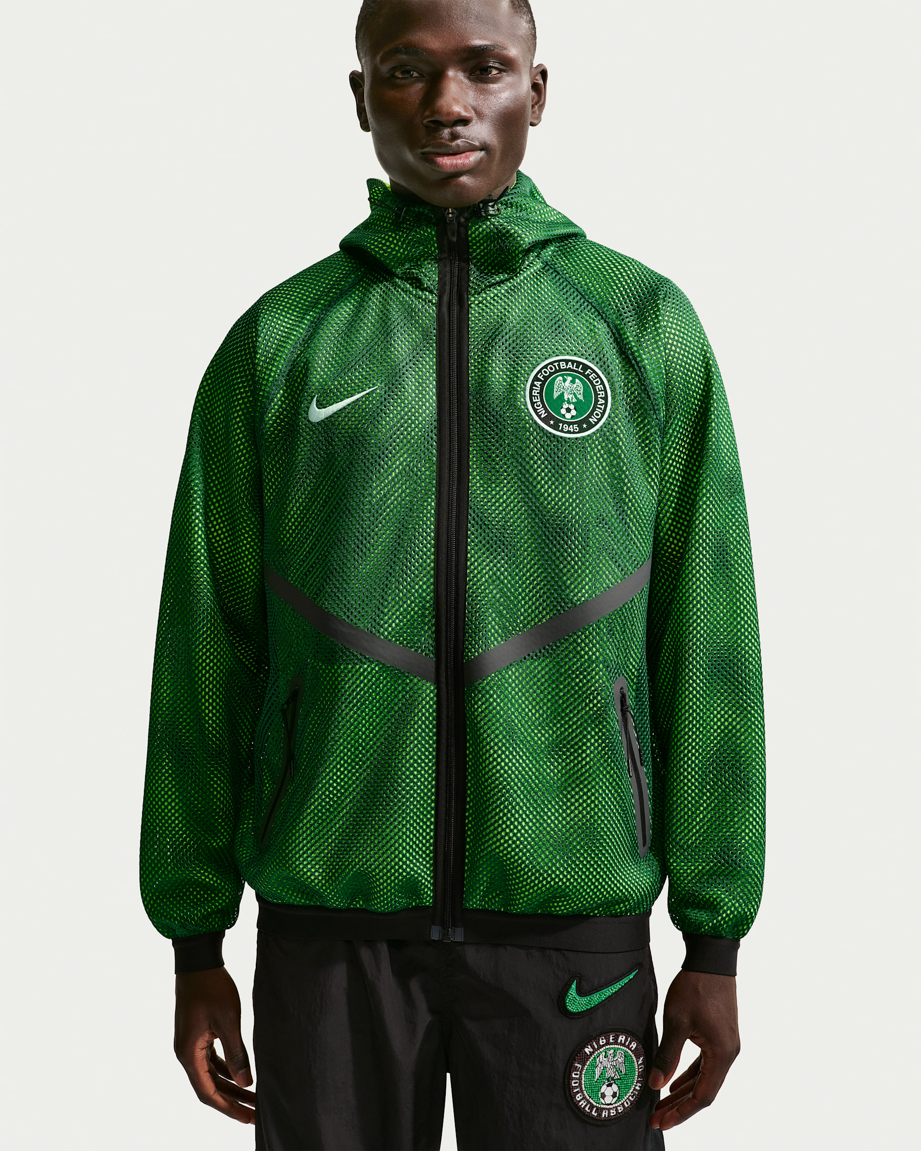 Nigeria Men's Nike Dri-FIT Soccer Anthem Jacket - Gorge Green/Electric Green/White