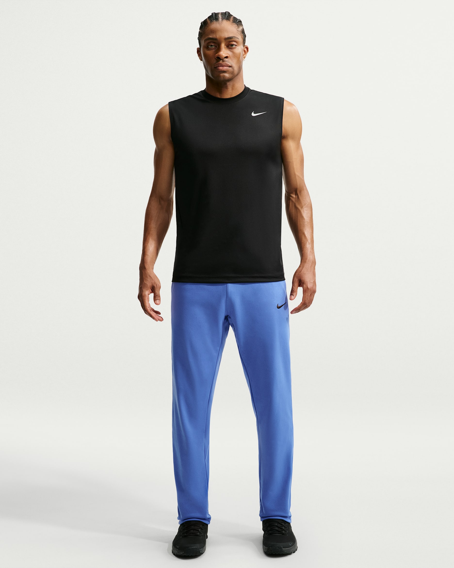Nike Therma Men's Therma-FIT Open Hem Fitness Pants - Comet Blue/Comet Blue/Black
