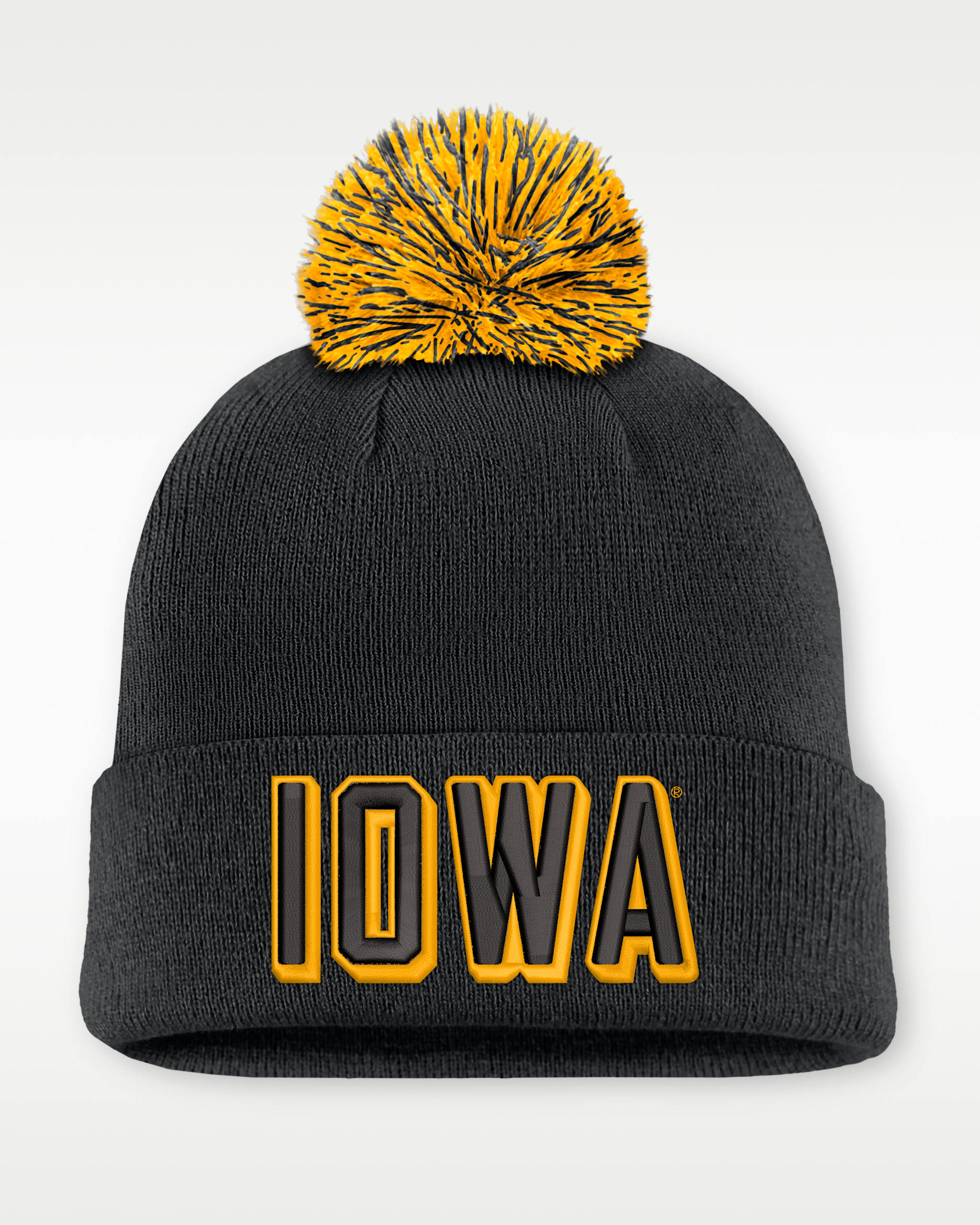 Iowa Peak Men's Nike College Cuffed Beanie - Black