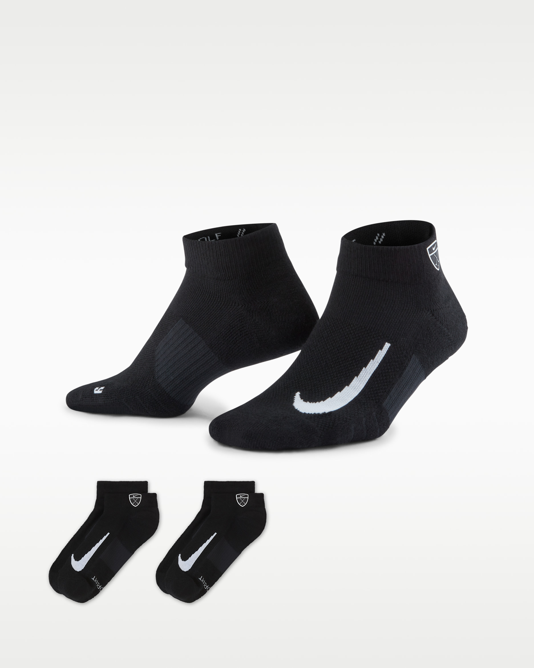 Calcetines cortos de golf Nike Multiplier Low (2 pares) - Negro/Blanco