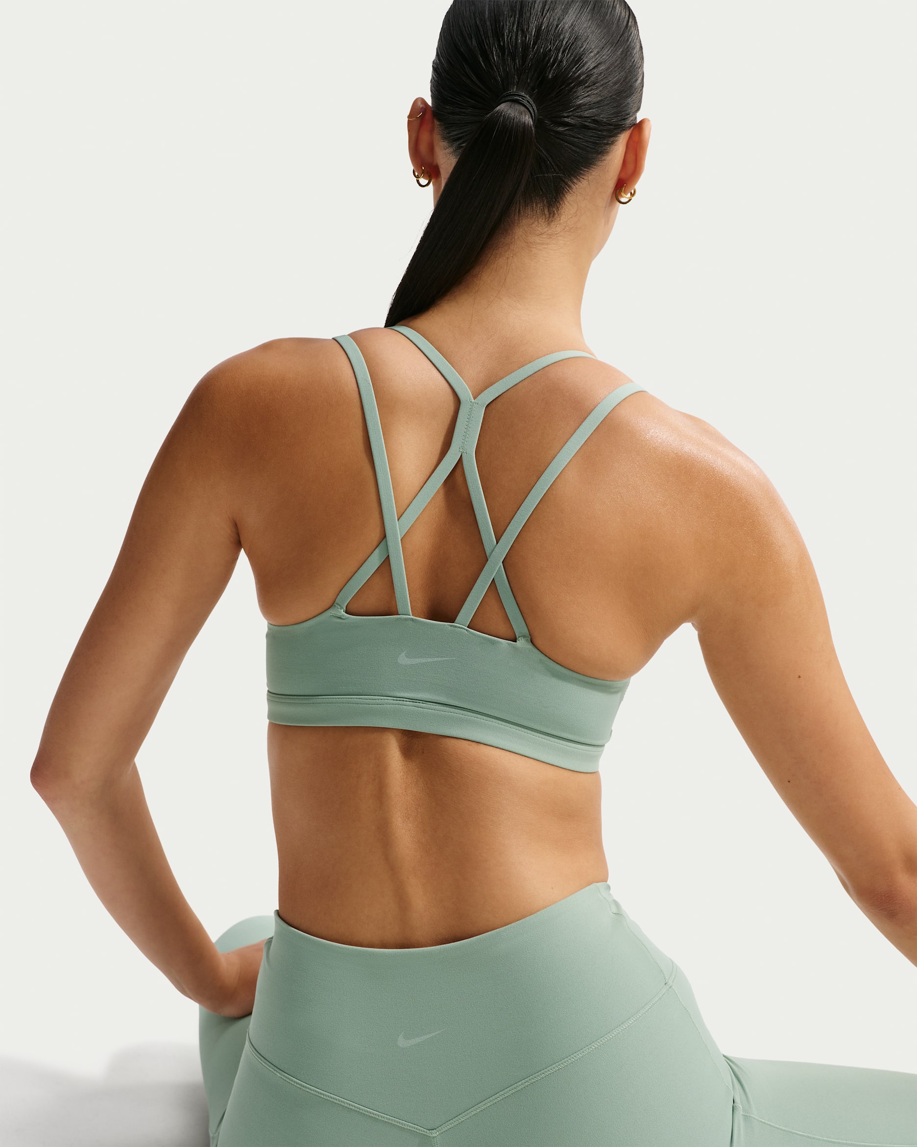 Nike Zenvy Strappy Women's Light-Support Padded Sports Bra - Steam/White