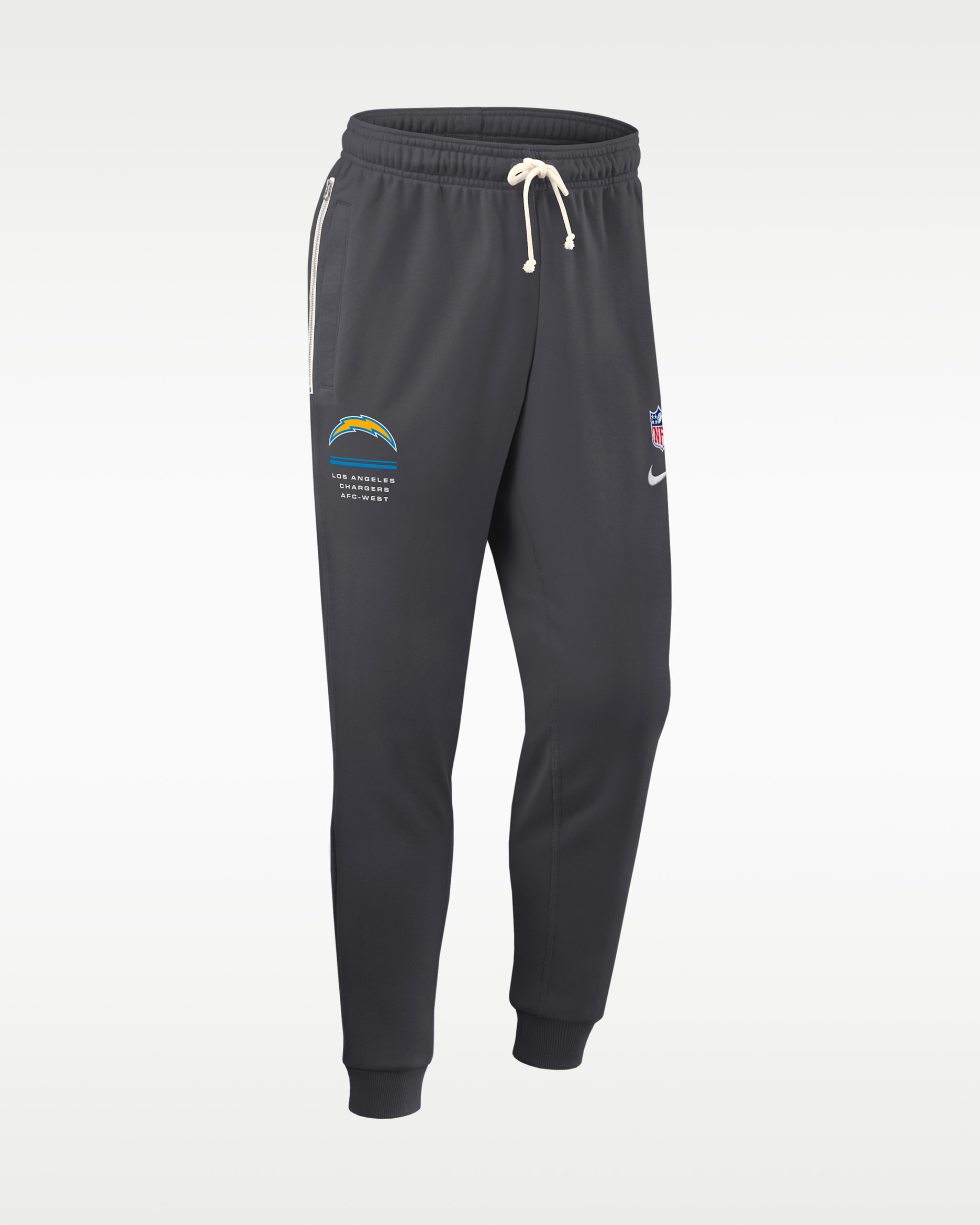 Pants Nike Dri-FIT de la NFL de pierna entallada para hombre Los Angeles Chargers Sideline Standard Issue - Carbón