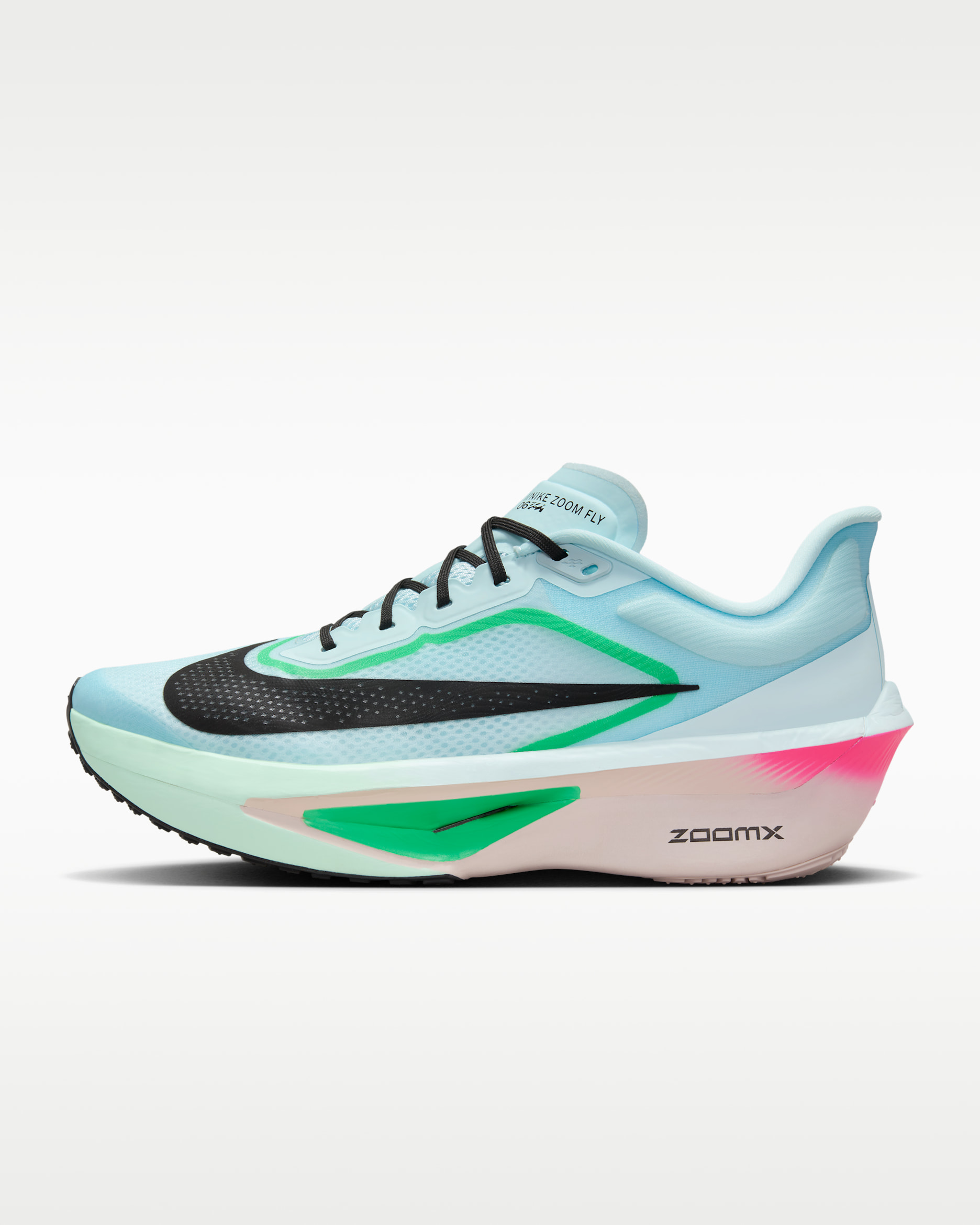 Nike Zoom Fly 6 Men's Road Racing Shoes - Glacier Ice/Hyper Pink/Green Shock/Black
