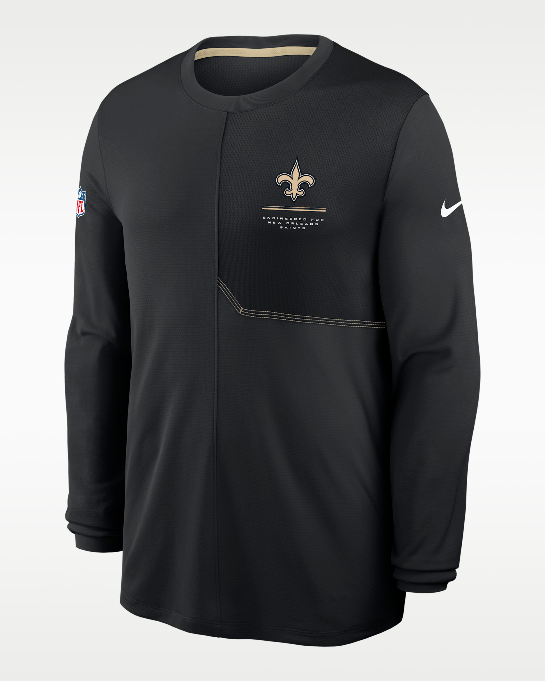 New Orleans Saints Sideline Coach Men's Nike Dri-FIT NFL Long-Sleeve Top - Black