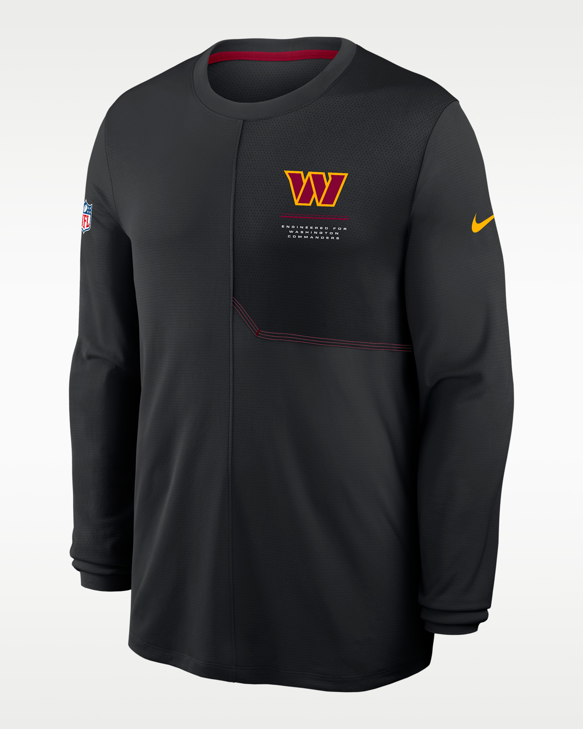 Washington Commanders Sideline Coach Men's Nike Dri-FIT NFL Long-Sleeve Top - Black