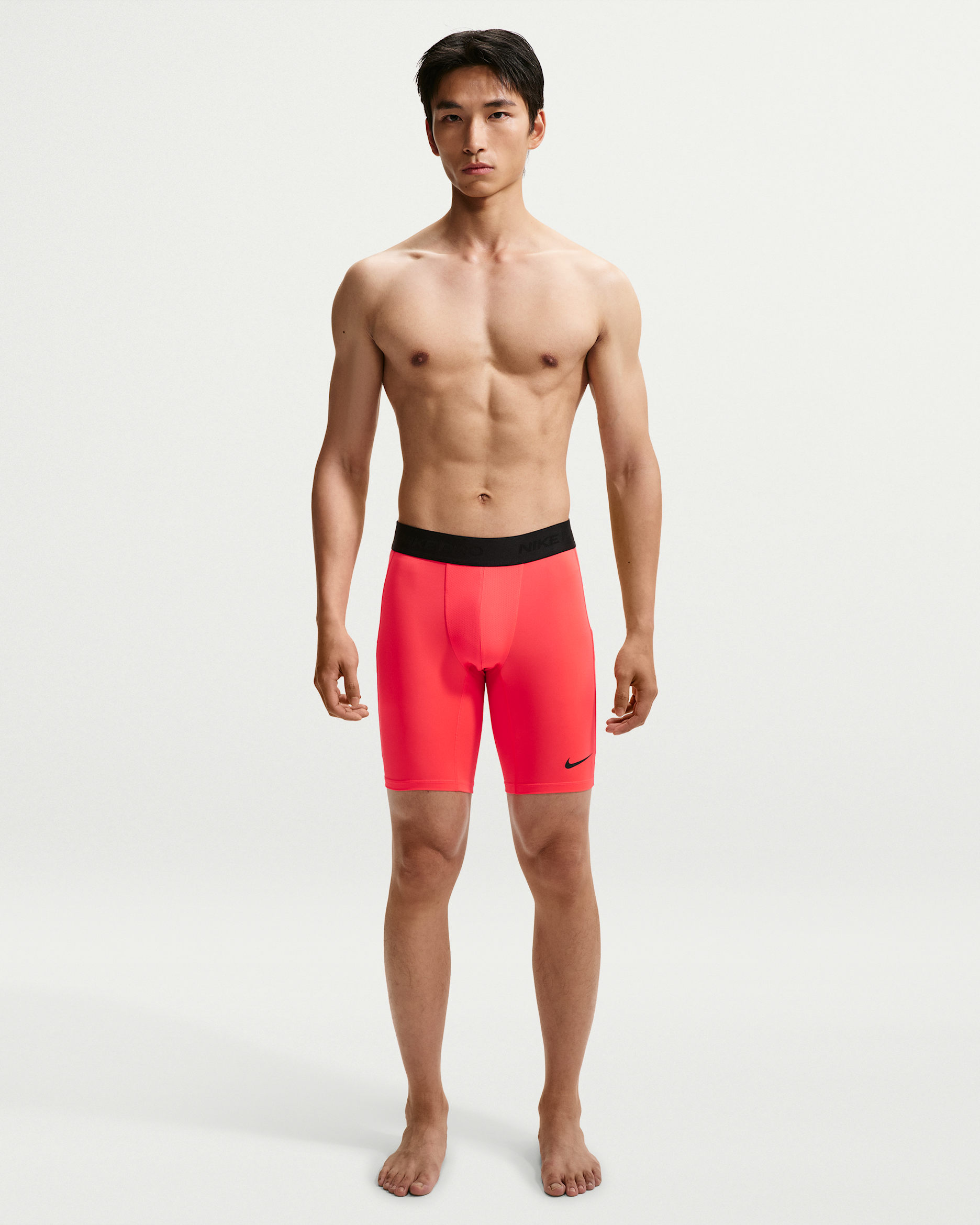 Nike Pro Men's Dri-FIT Fitness Long Shorts - Laser Crimson/Black