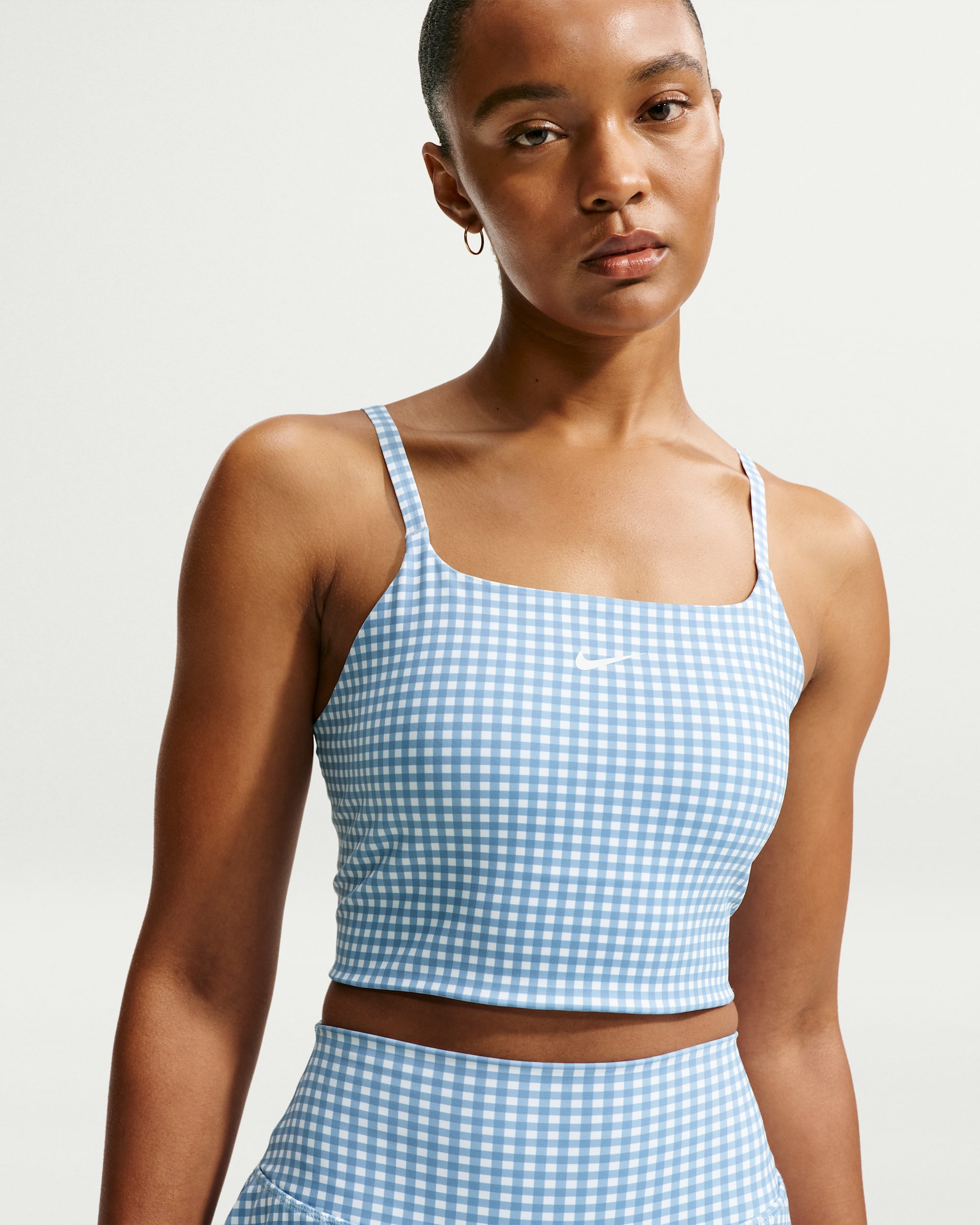 Nike One Women's Light-Support Padded Longline Sports Bra - Work Blue/White