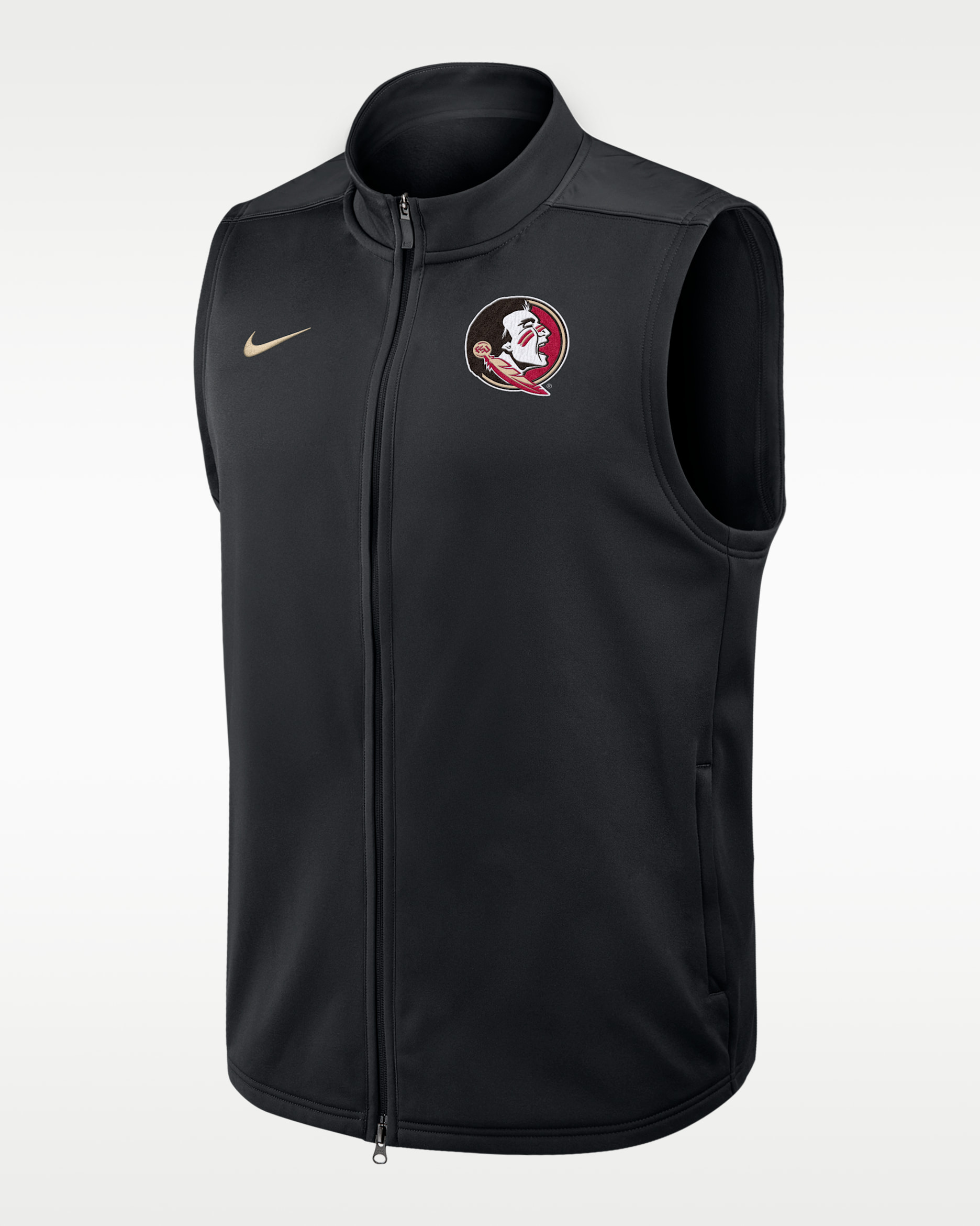 Chaleco universitario Nike Therma-FIT de cierre completo para hombre Florida State Victory - Negro