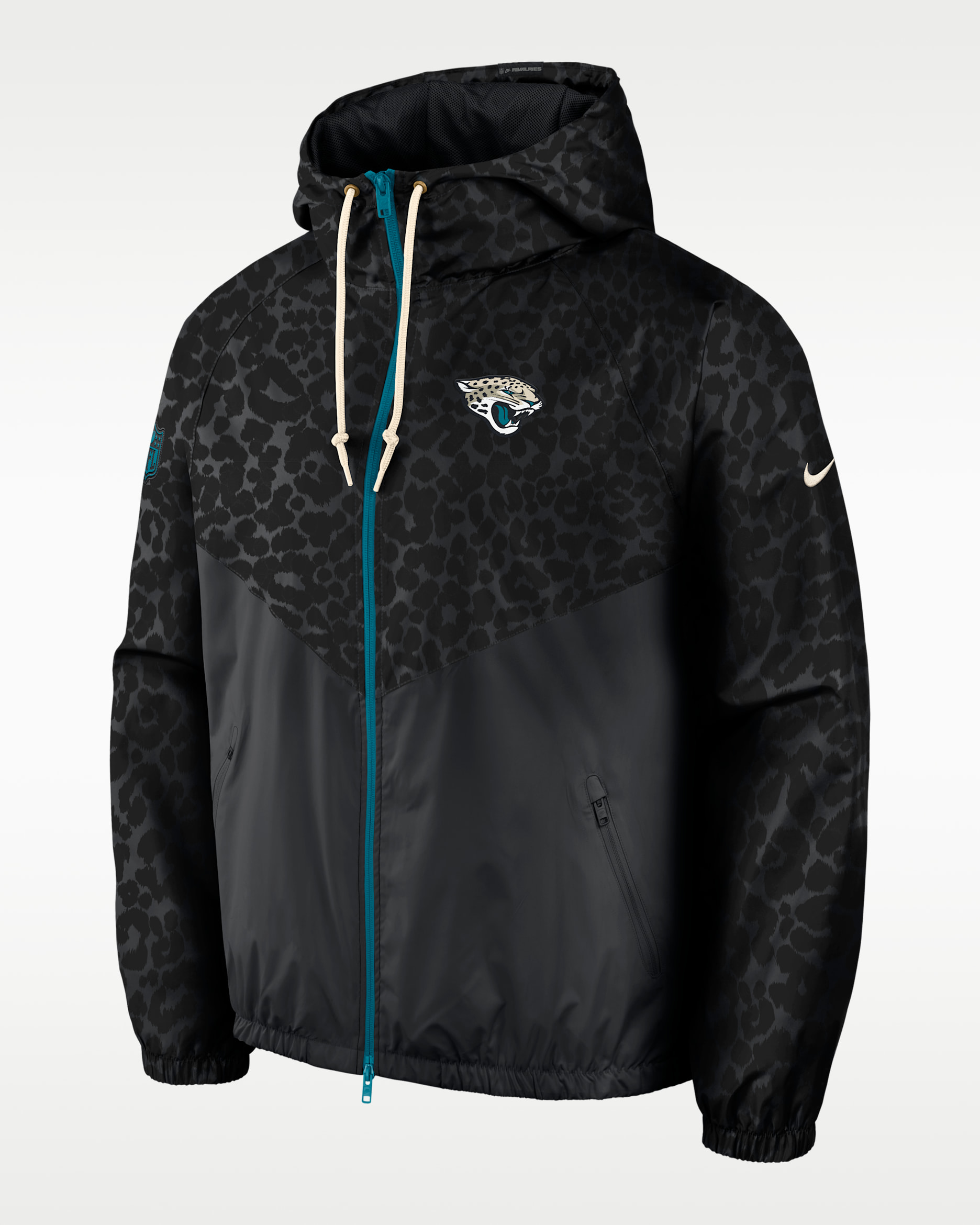 Chamarra Nike de la NFL con cierre completo para hombre Jacksonville Jaguars Rivalries Collection Windrunner - Negro